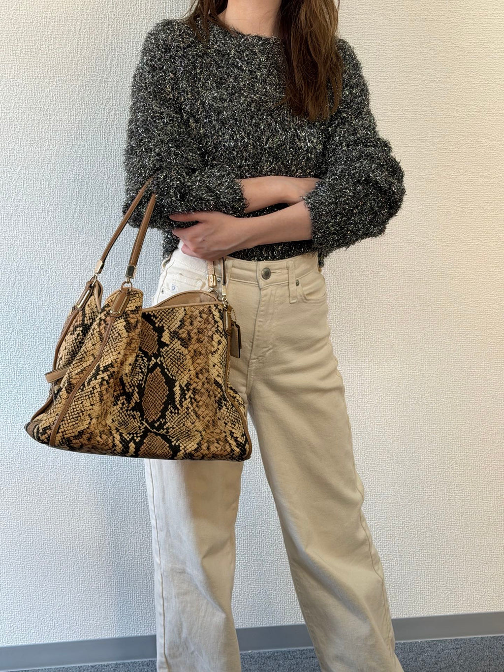 COACH Snake-embossed Hobo Shoulderbag