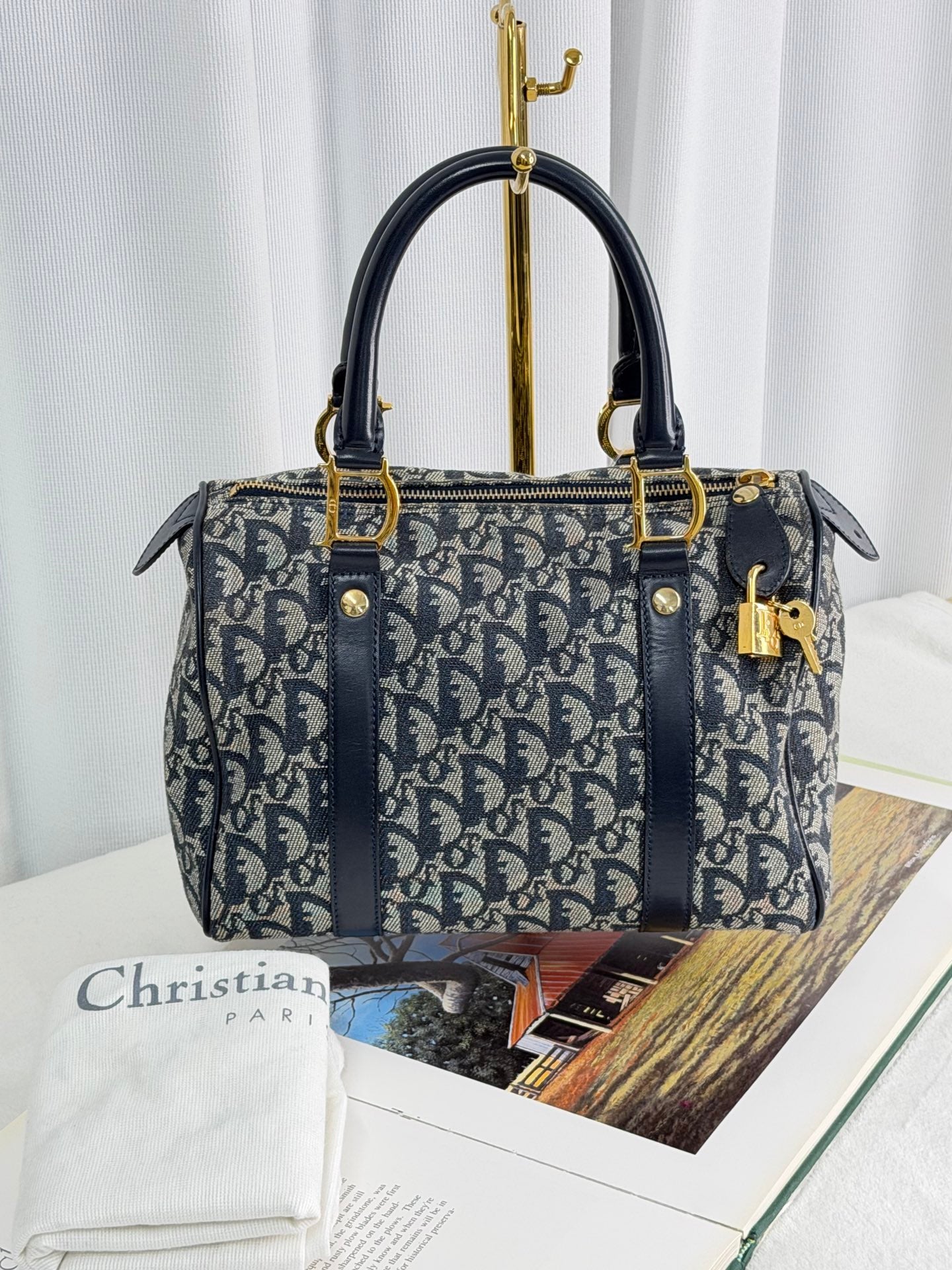 CHRISTIAN DIOR Oblique Boston Handbag