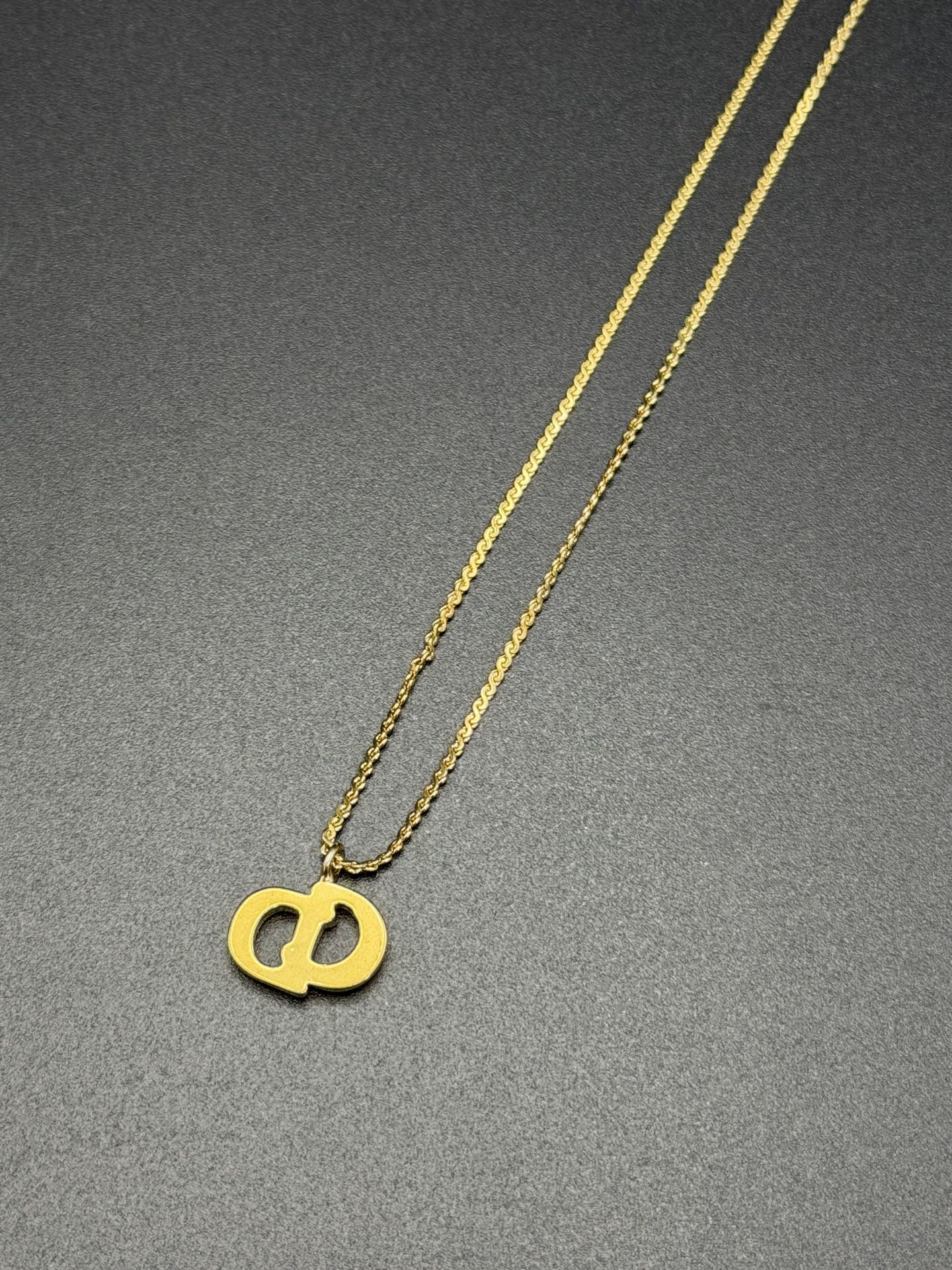 CHRISTIAN DIOR CD Logo Necklace clips Set