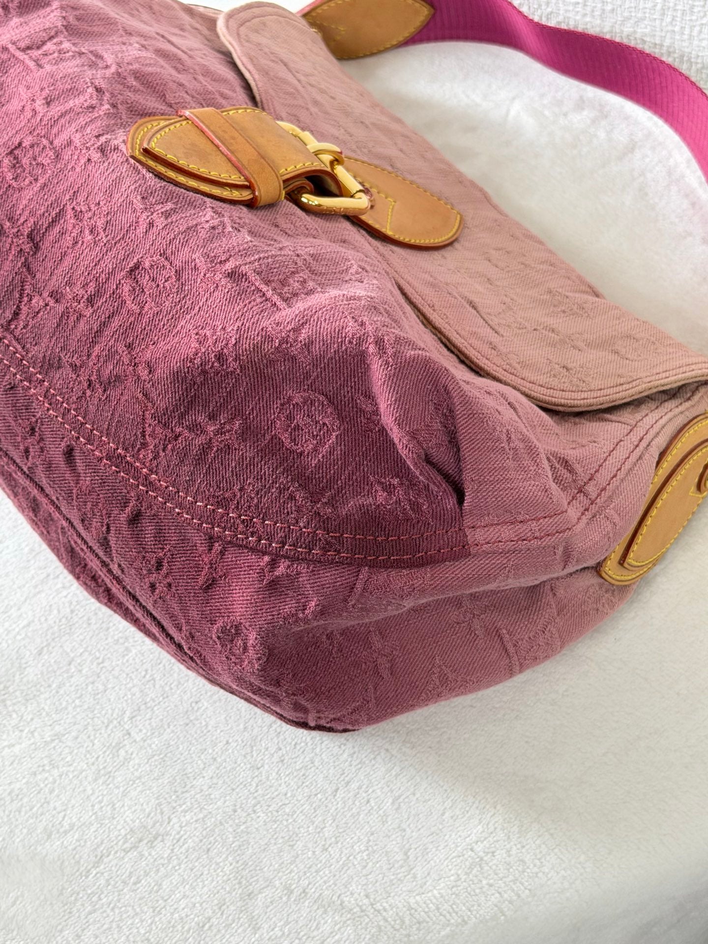 LOUIS VUITTON Duration Denim Monogram Handbag