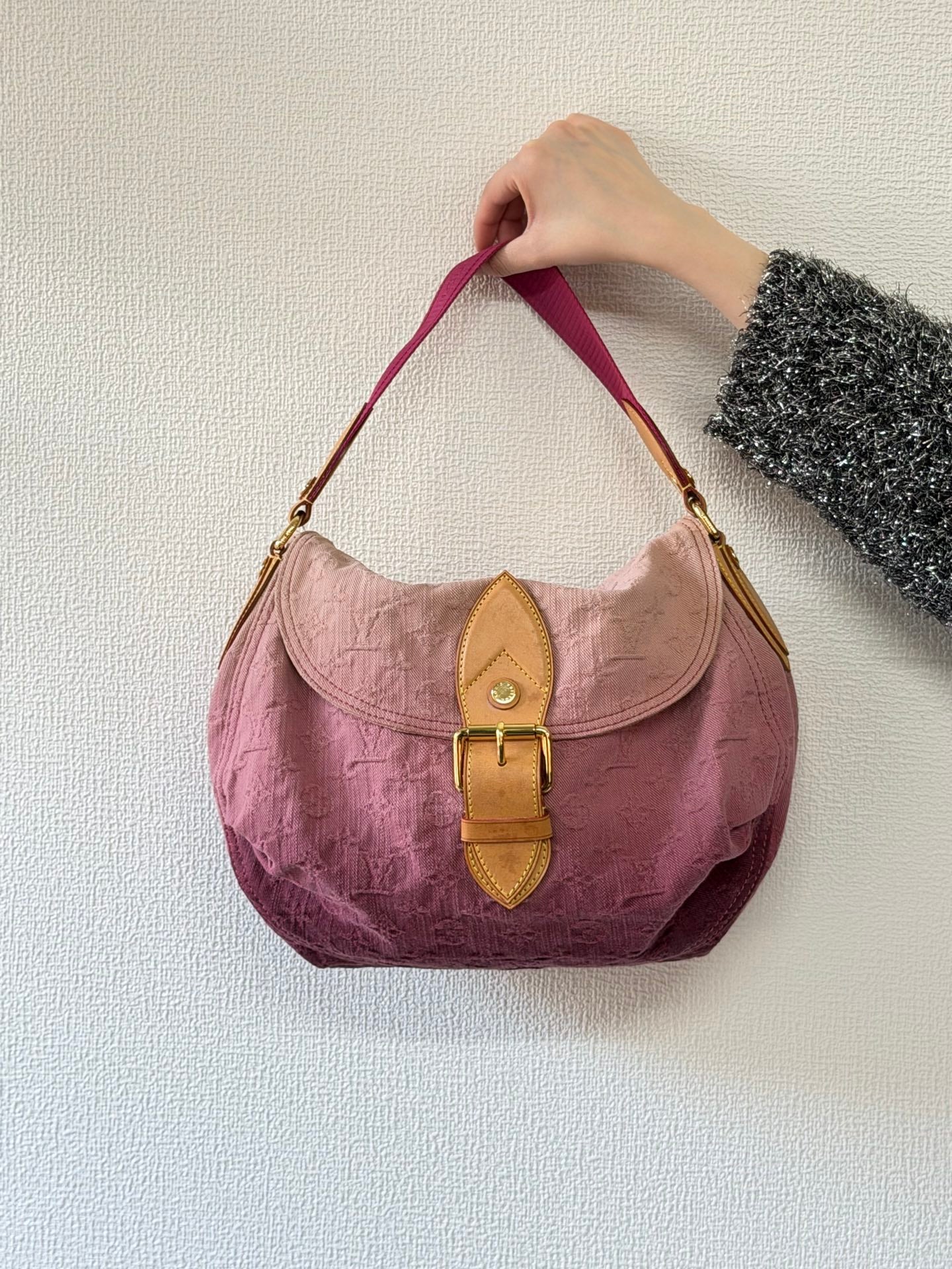 LOUIS VUITTON Duration Denim Monogram Handbag