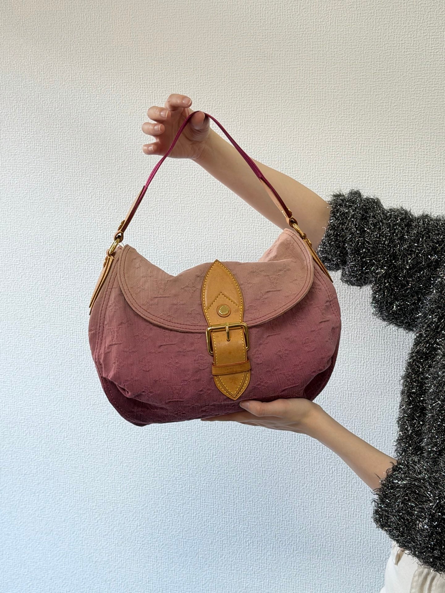 LOUIS VUITTON Duration Denim Monogram Handbag