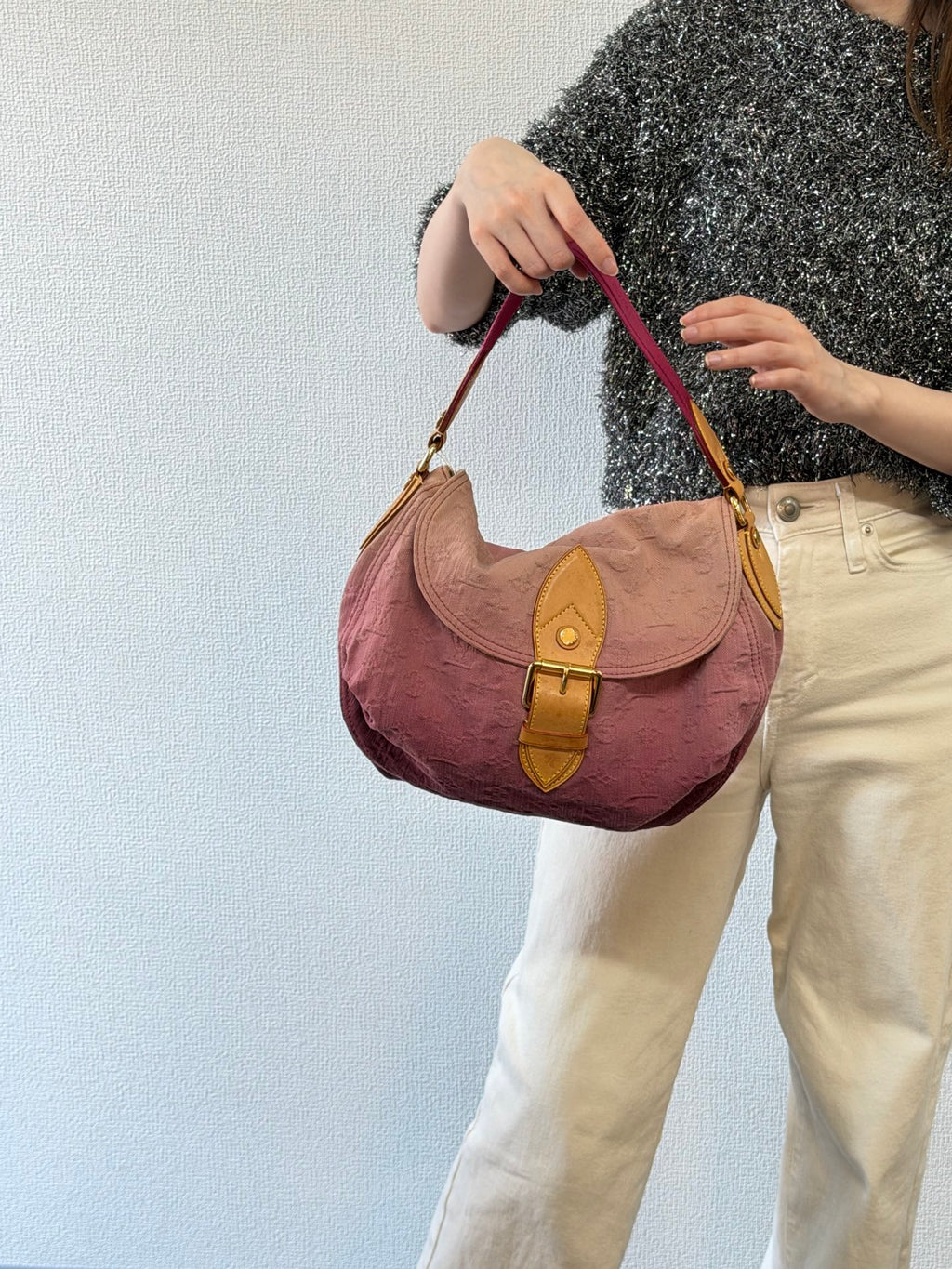 LOUIS VUITTON Duration Denim Monogram Handbag