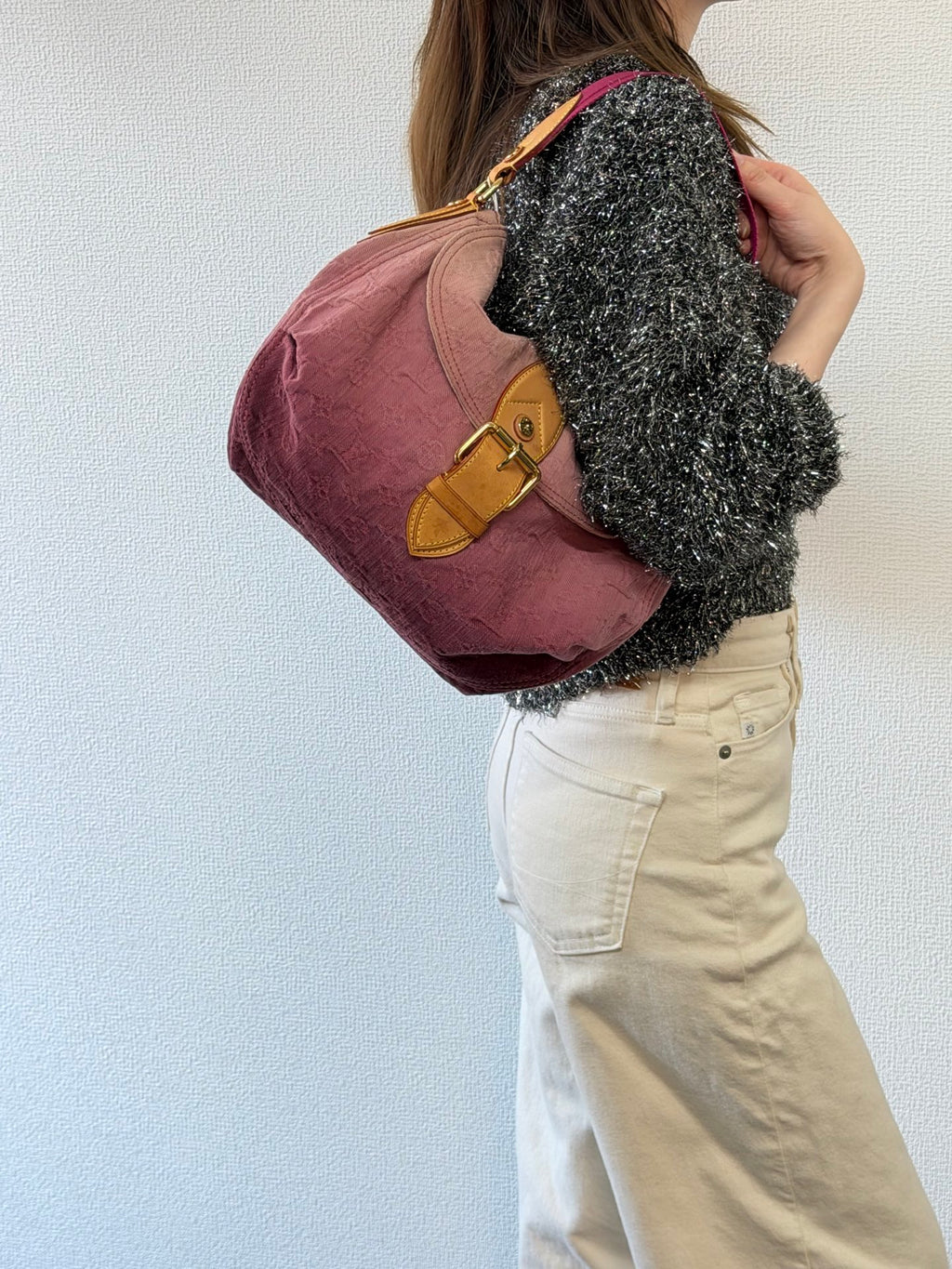 LOUIS VUITTON Duration Denim Monogram Handbag