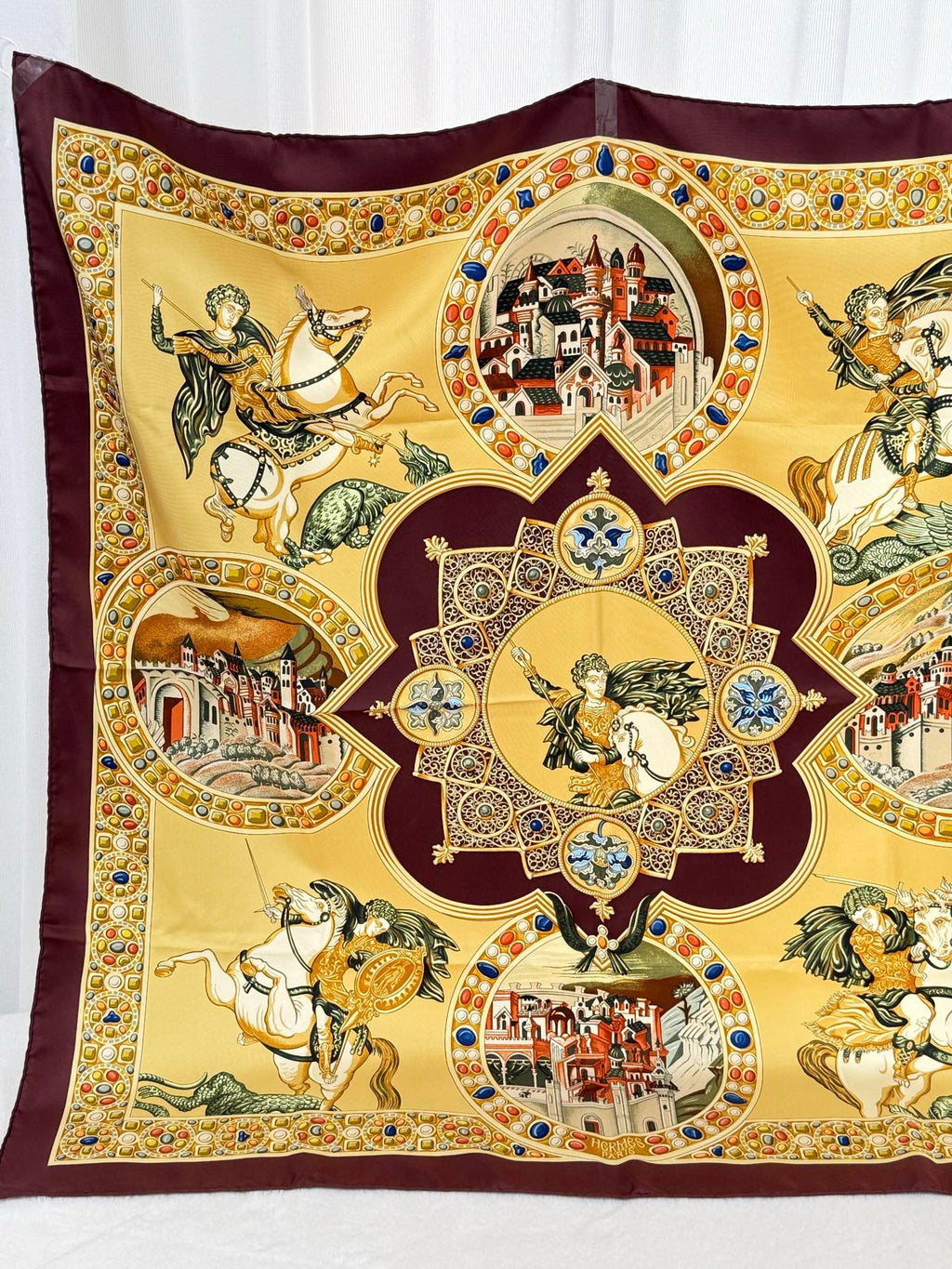 HERMES [le triomphe du paladin Silk Scarf