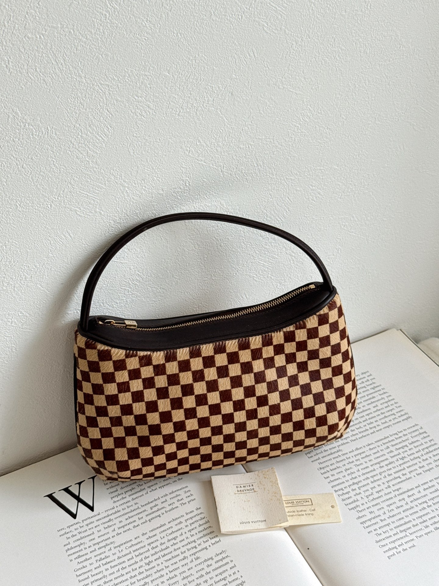 LOUIS VUITTON Damier Fur Handbag