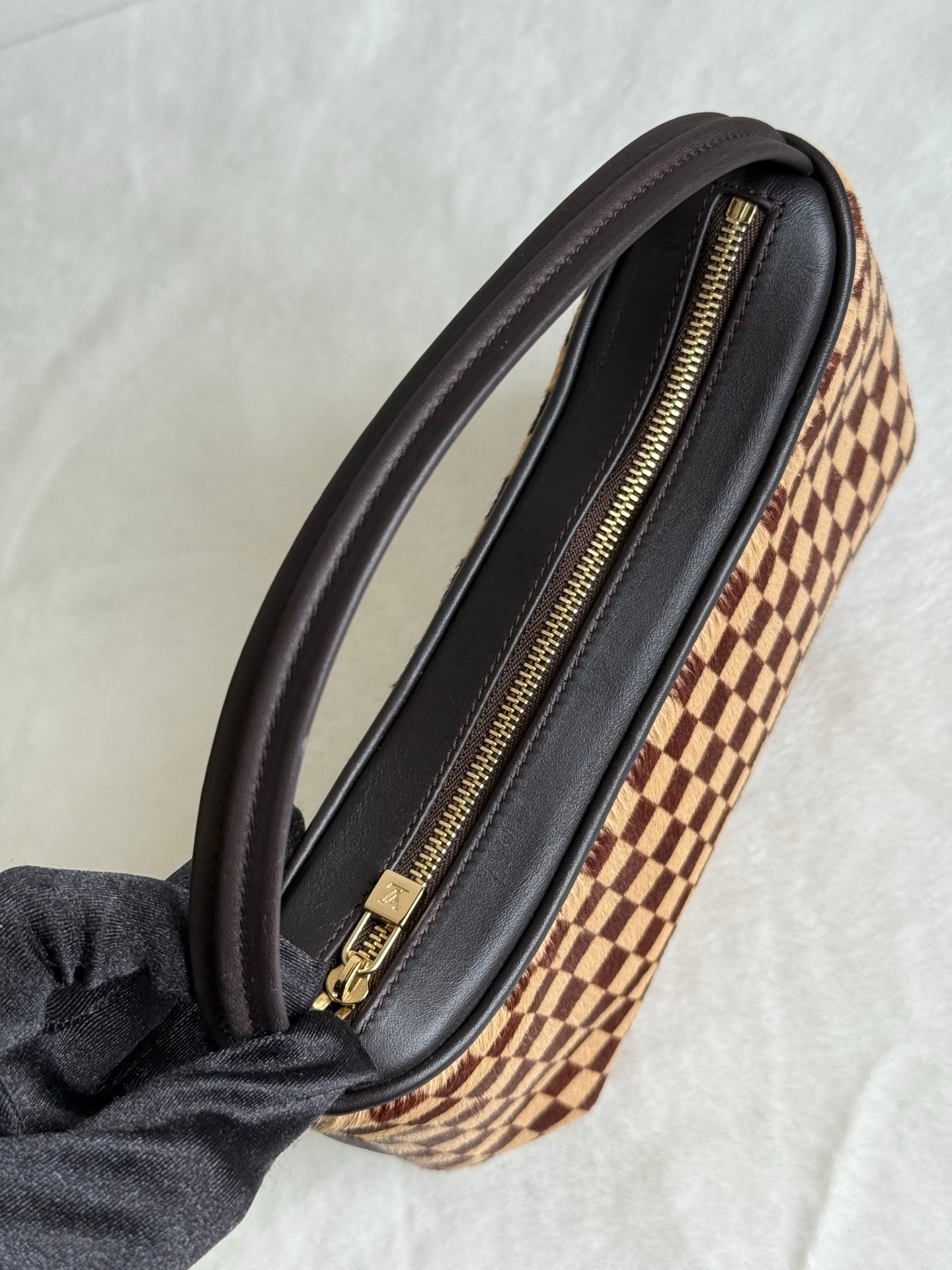 LOUIS VUITTON Damier Fur Handbag
