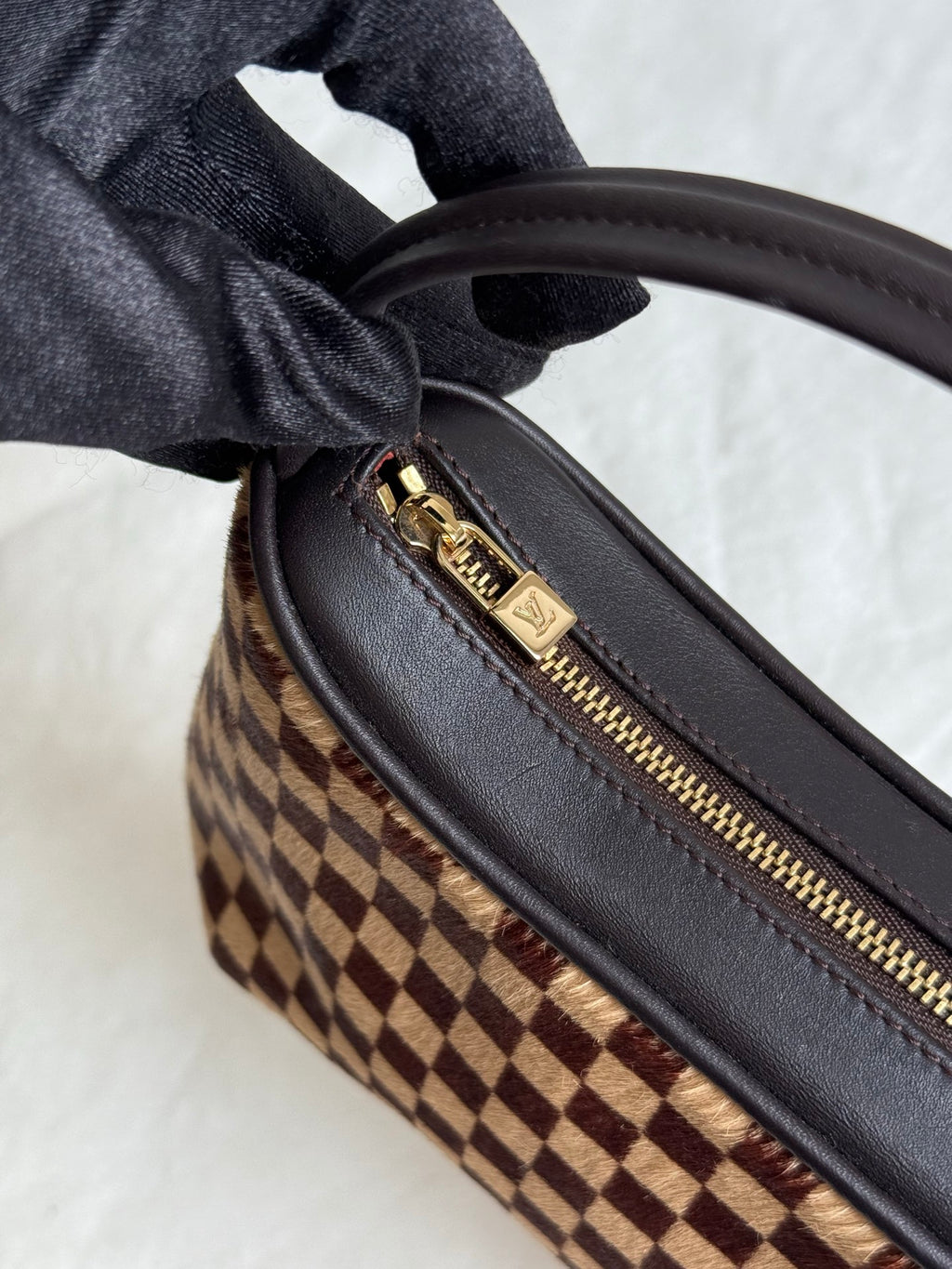 LOUIS VUITTON Damier Fur Handbag