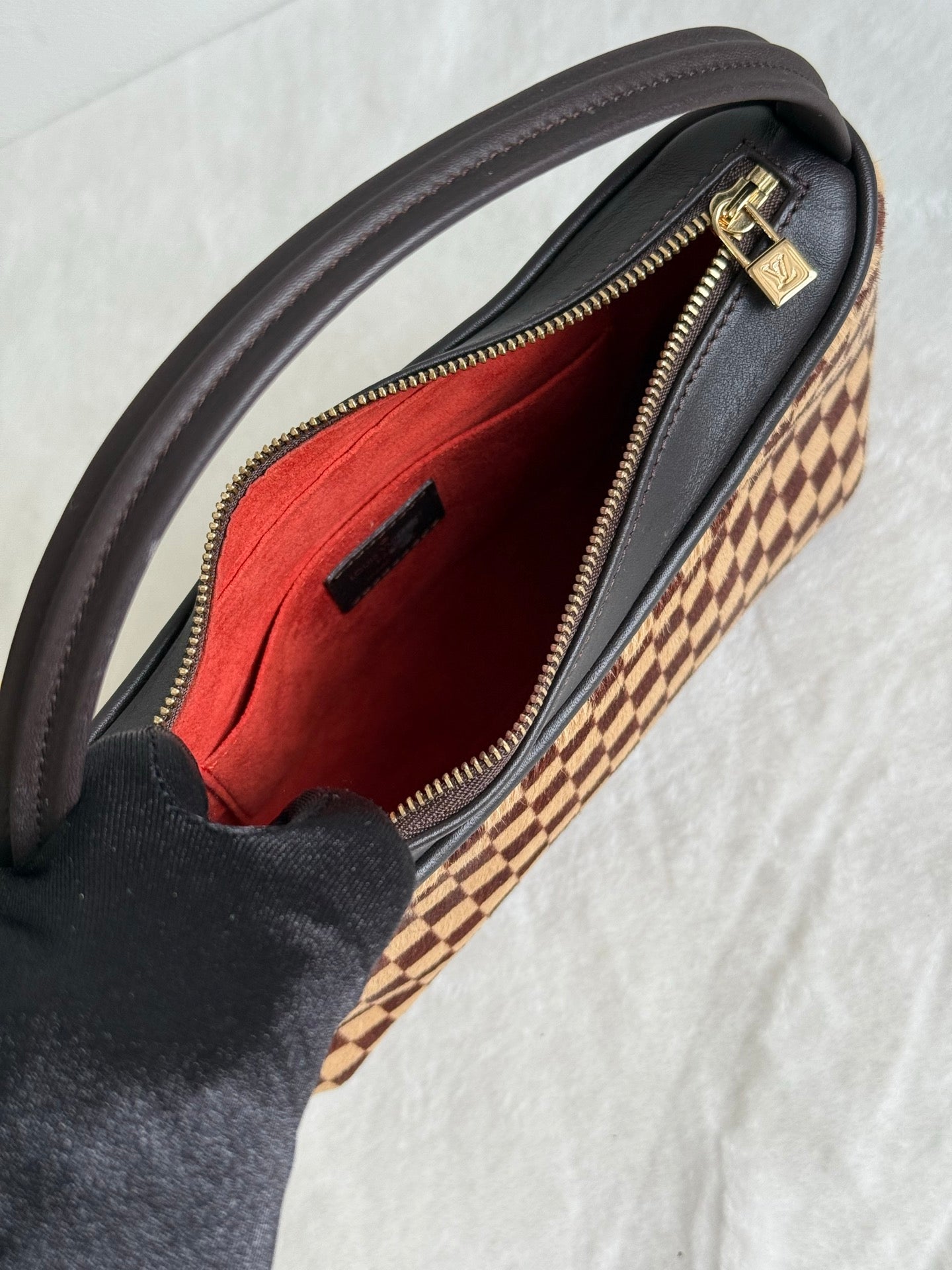 LOUIS VUITTON Damier Fur Handbag