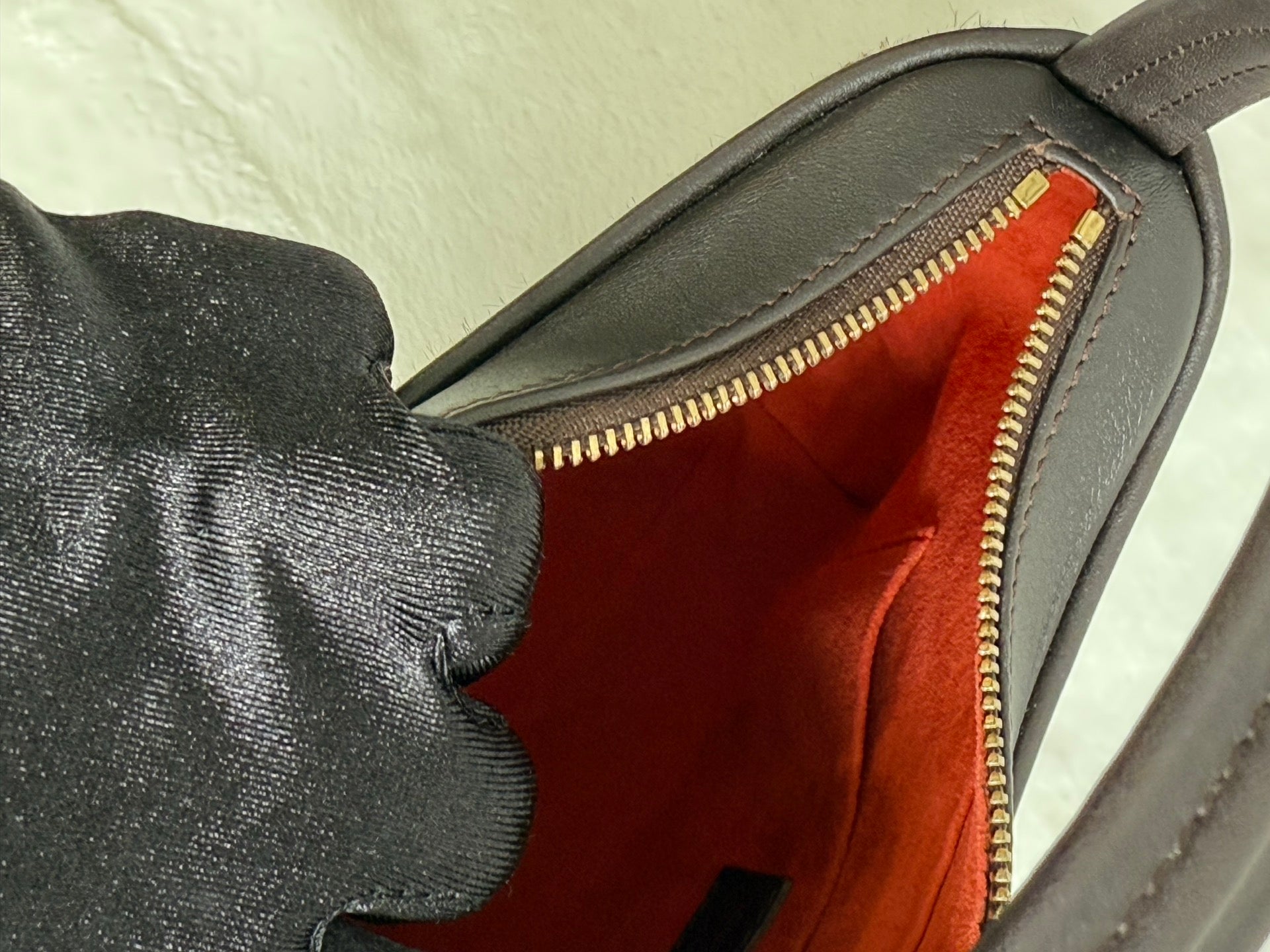 LOUIS VUITTON Damier Fur Handbag