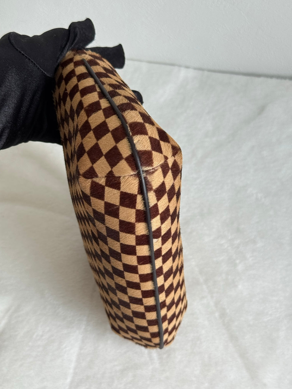 LOUIS VUITTON Damier Fur Handbag