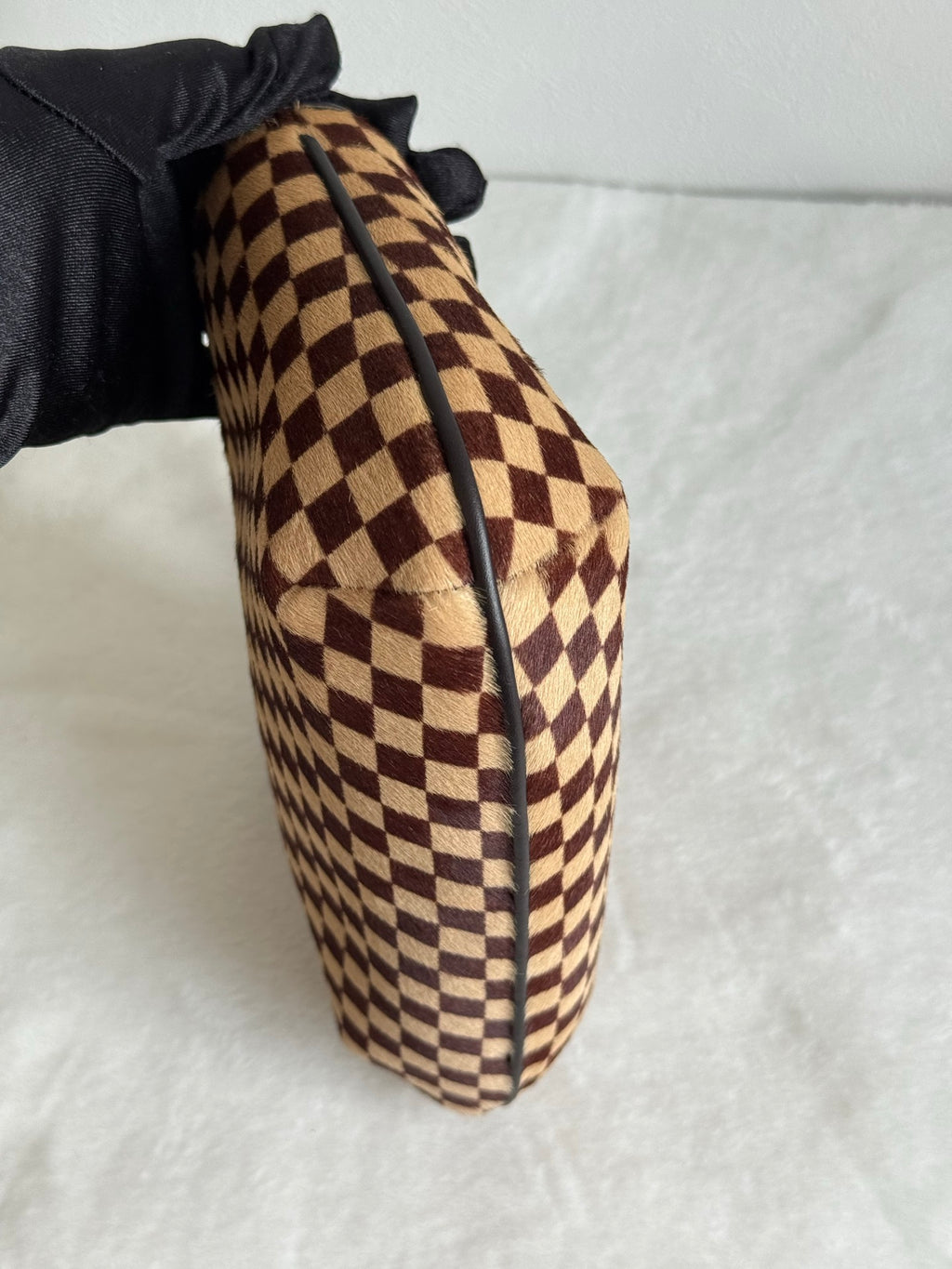 LOUIS VUITTON Damier Fur Handbag
