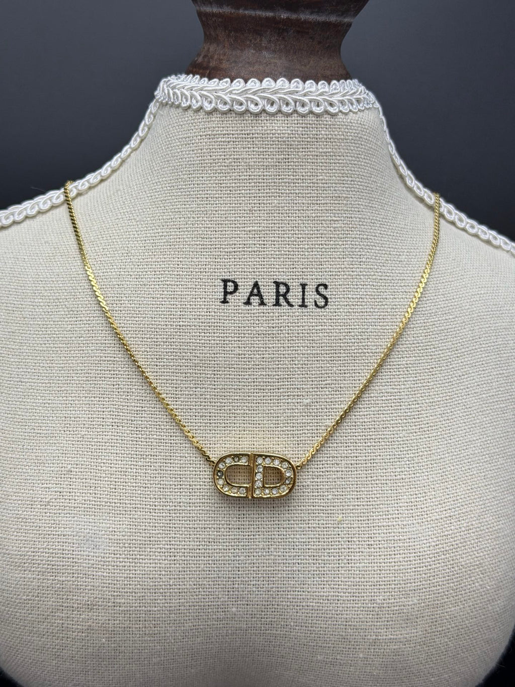 CHRISTIAN DIOR CD Logo Necklace