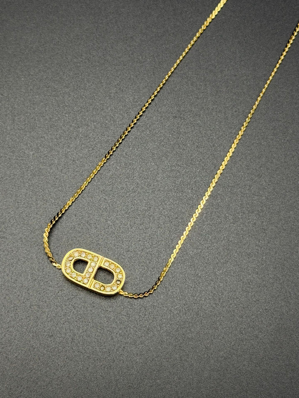 CHRISTIAN DIOR CD Logo Necklace