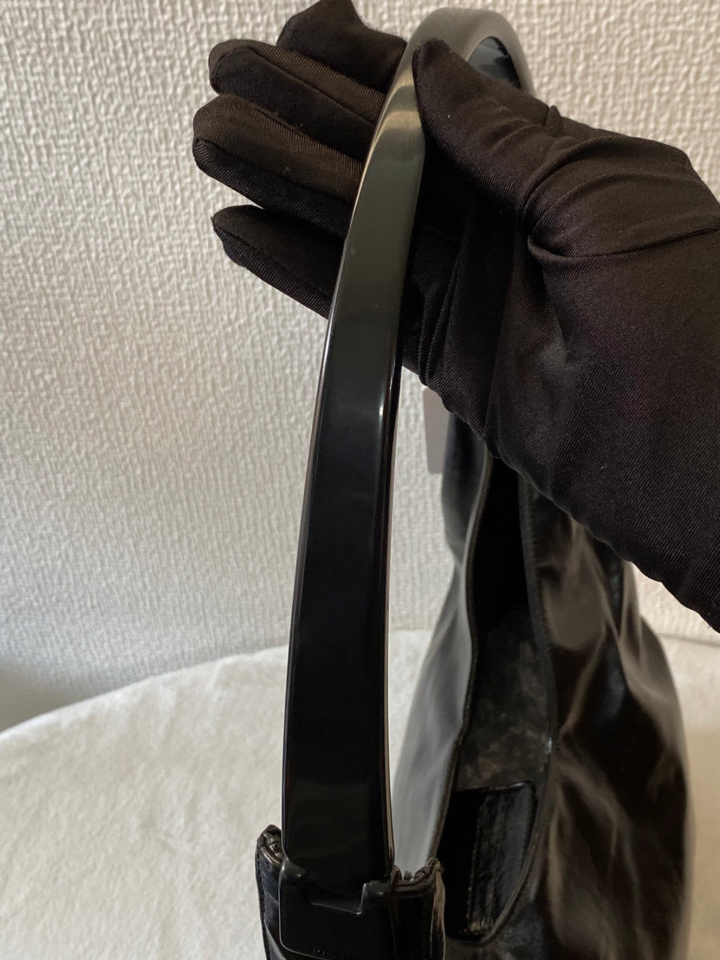 PRADA Patent Leather Hobo Bag