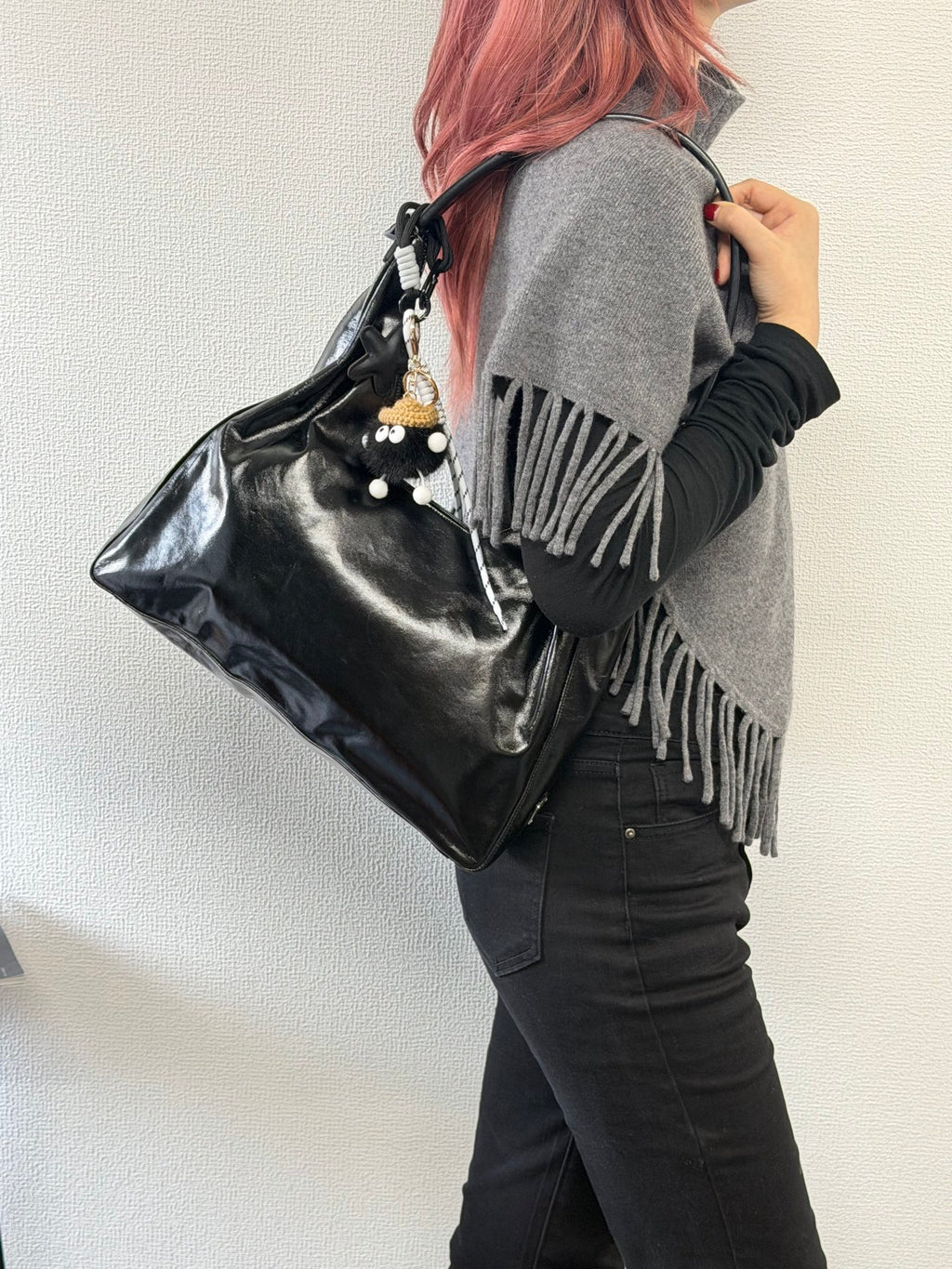 PRADA Patent Leather Hobo Bag