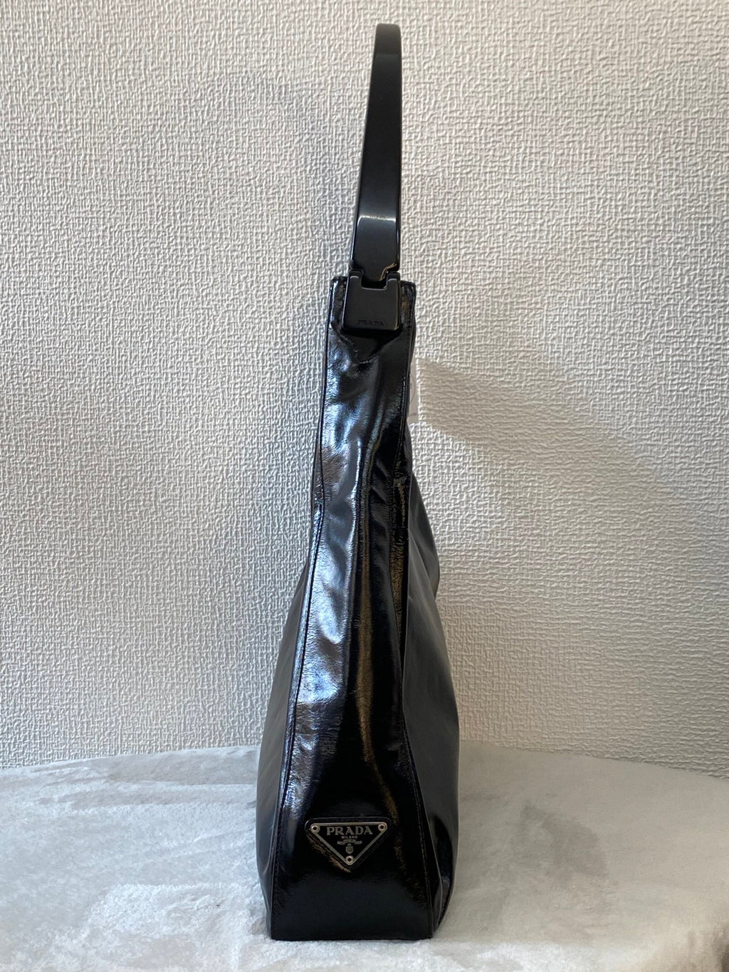 PRADA Patent Leather Hobo Bag