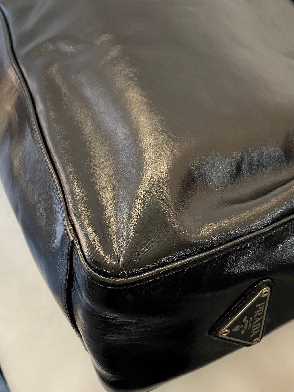 PRADA Patent Leather Hobo Bag