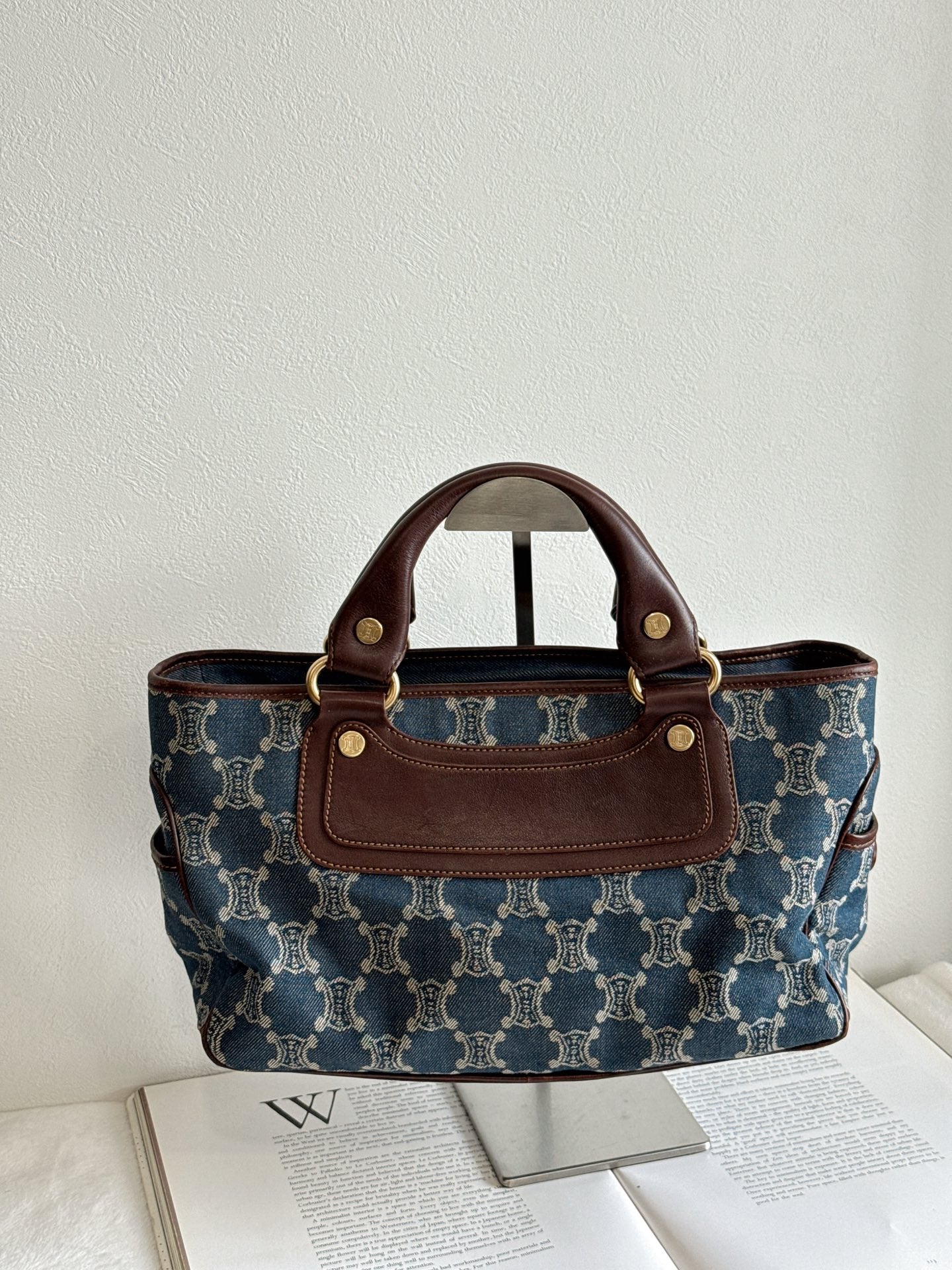 CELINE Macadam Denim Handbag