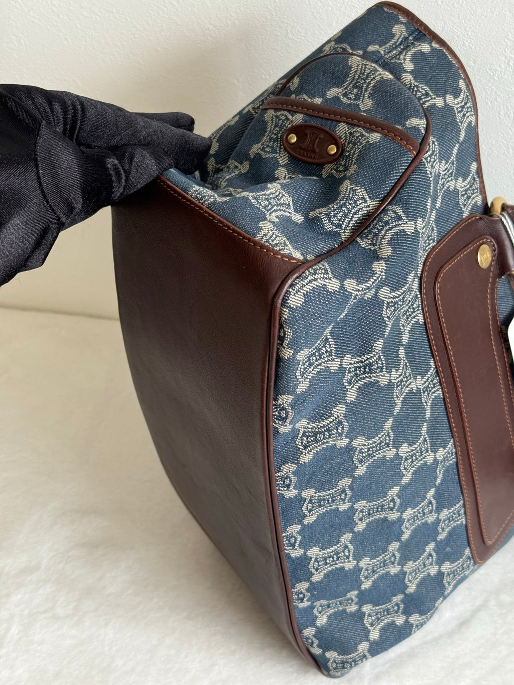 CELINE Macadam Denim Handbag