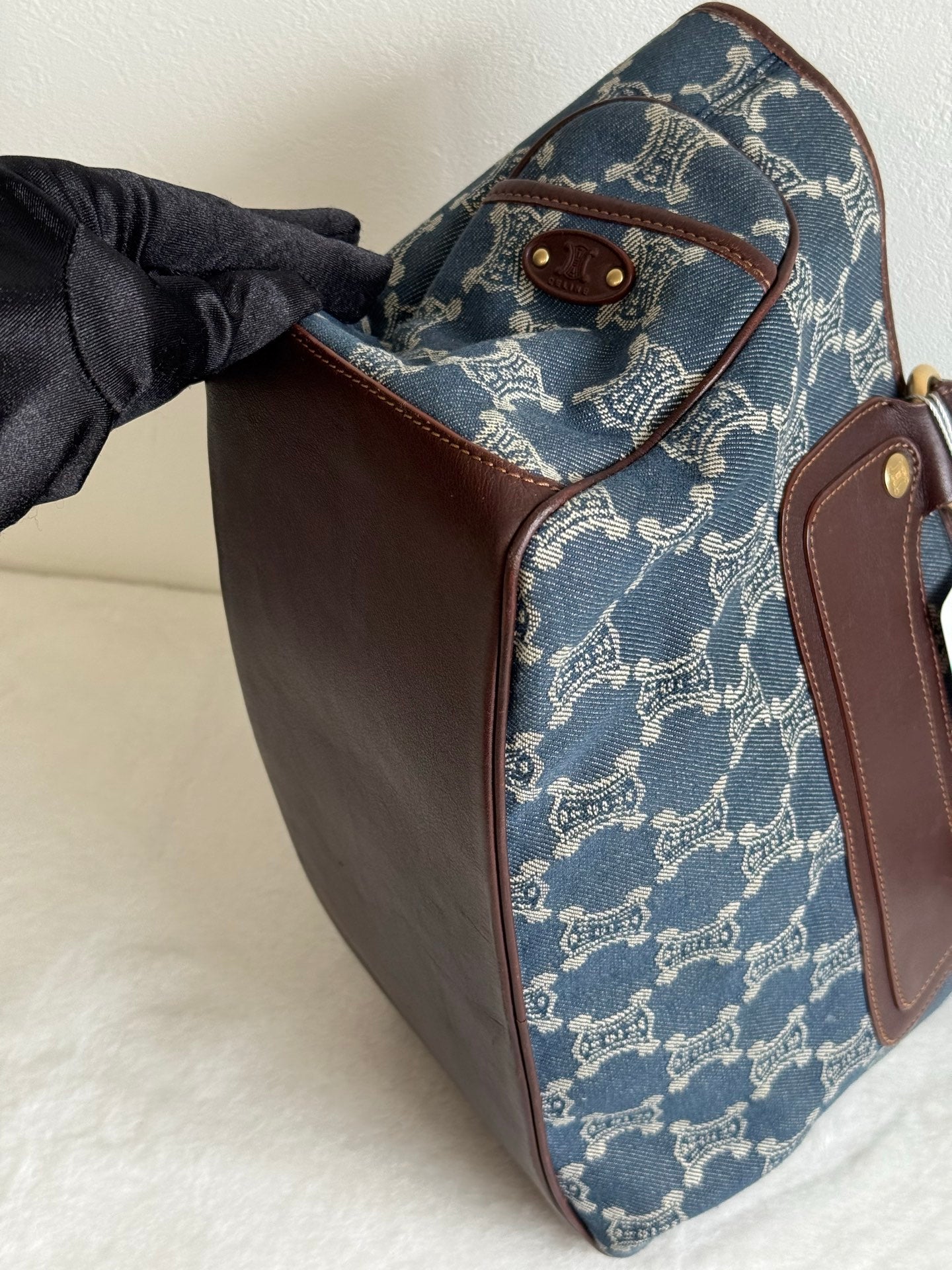 CELINE Macadam Denim Handbag
