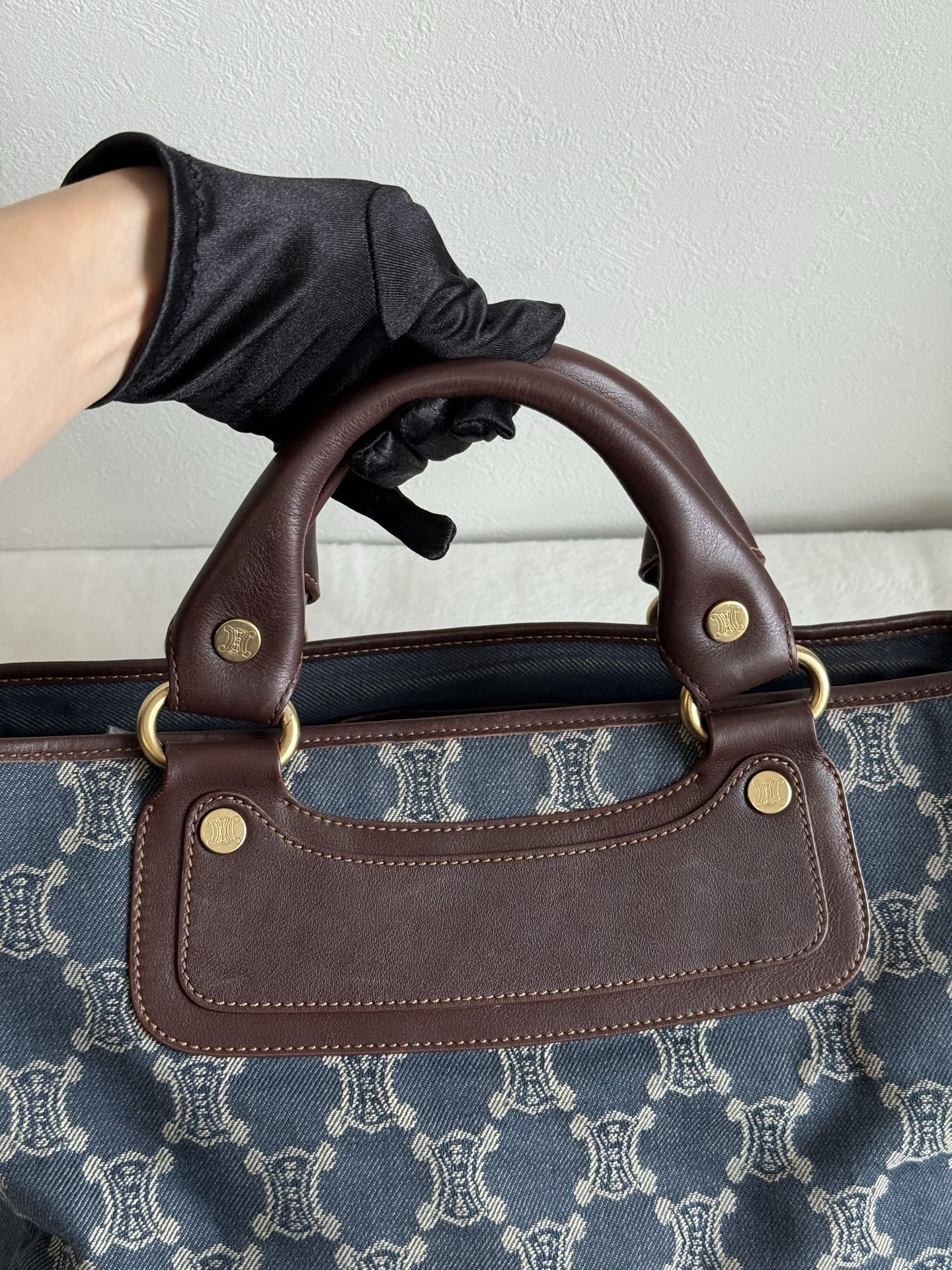 CELINE Macadam Denim Handbag