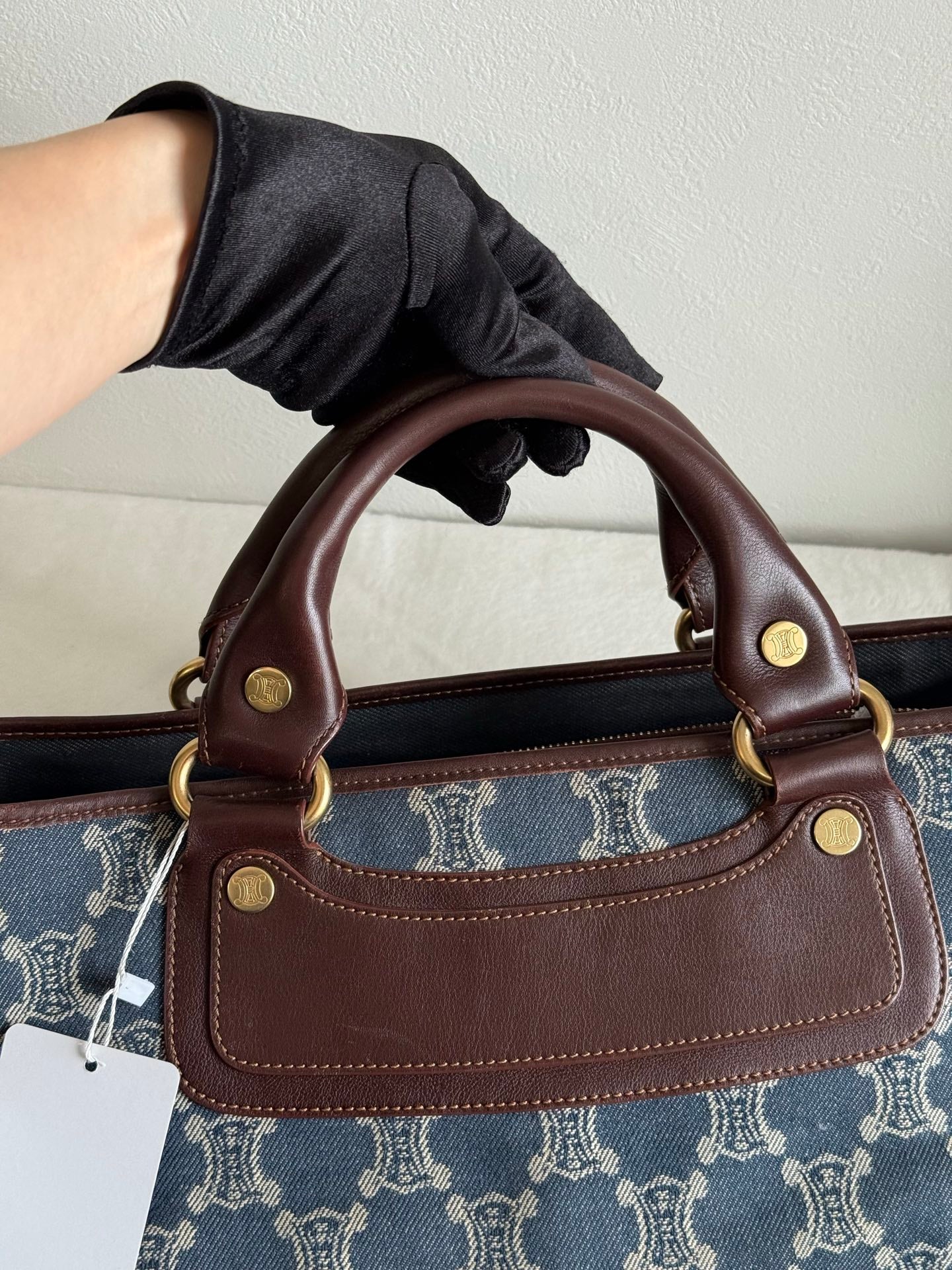 CELINE Macadam Denim Handbag