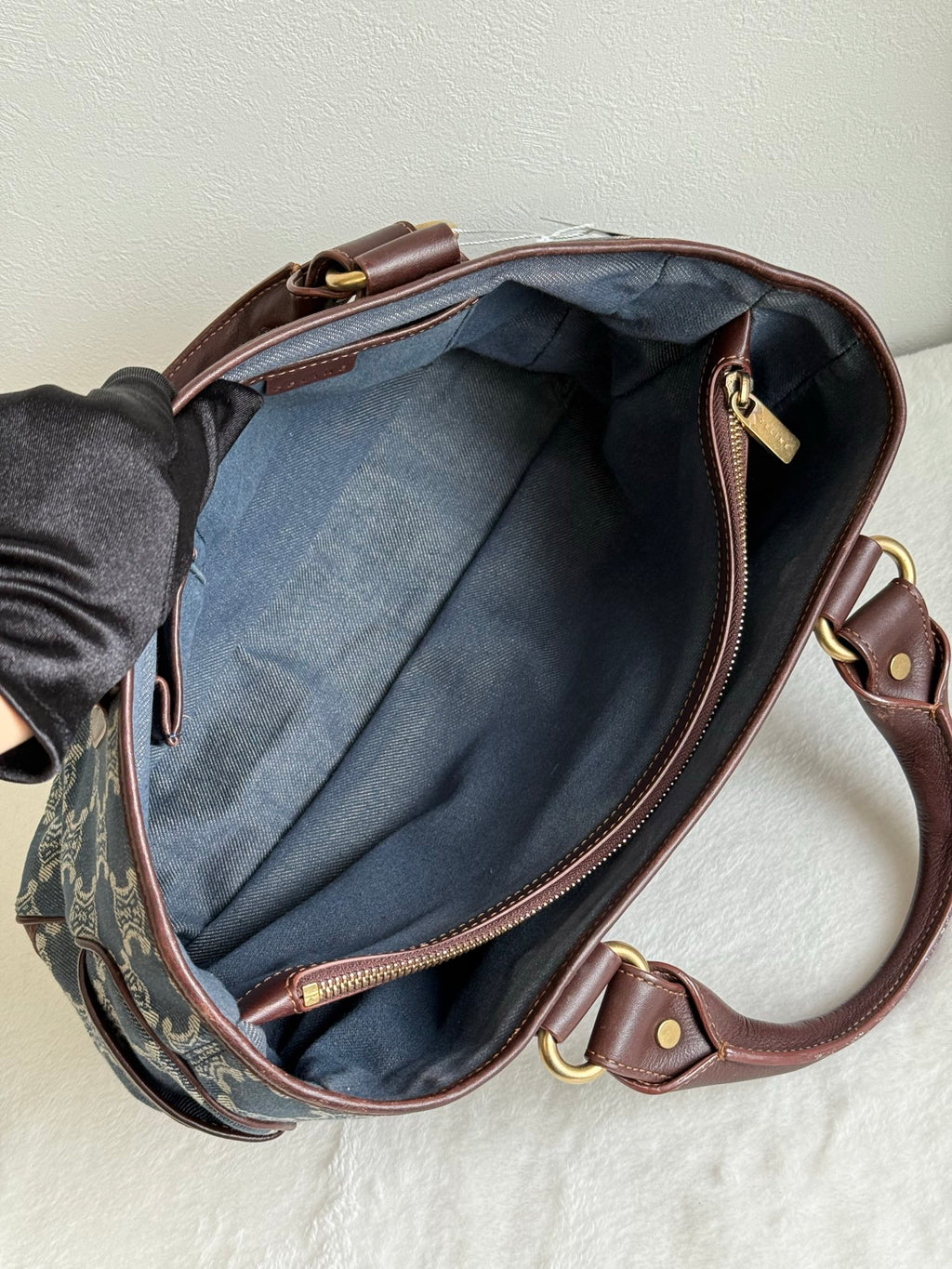 CELINE Macadam Denim Handbag