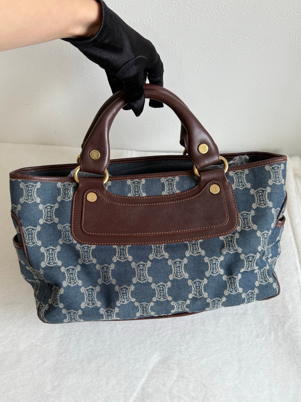 CELINE Macadam Denim Handbag