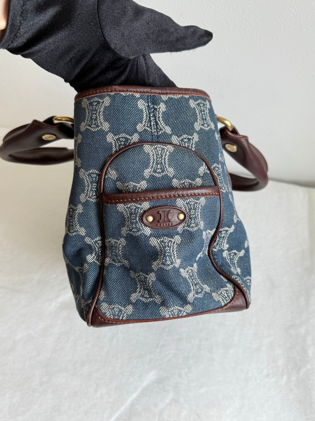 CELINE Macadam Denim Handbag