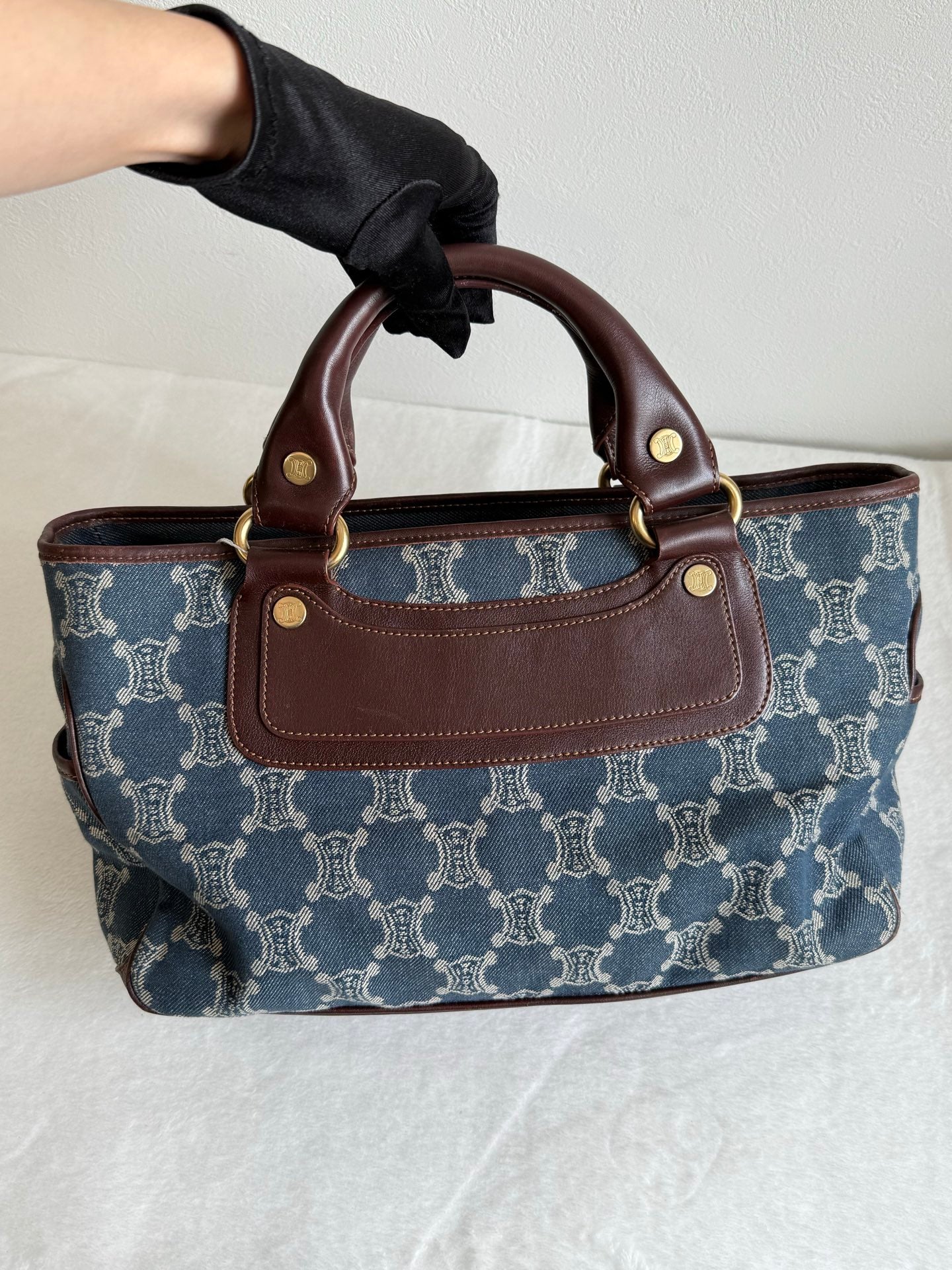 CELINE Macadam Denim Handbag
