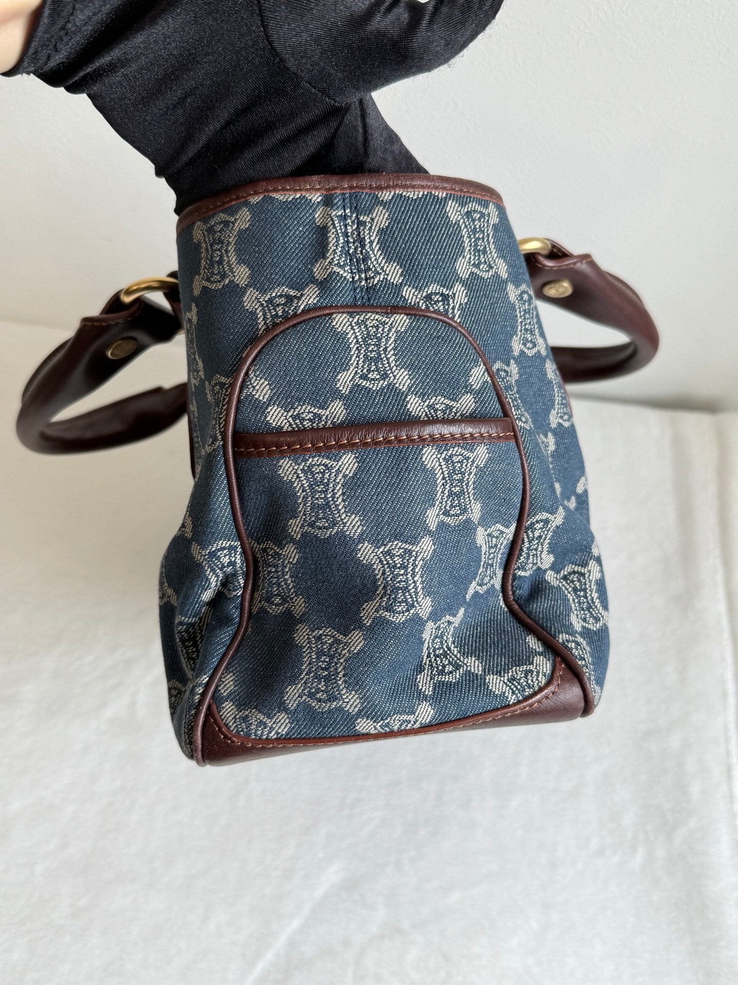 CELINE Macadam Denim Handbag