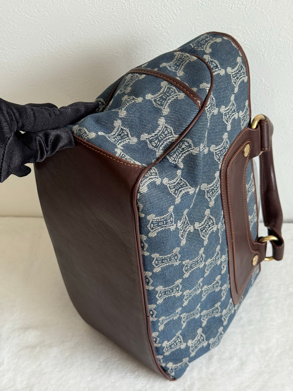 CELINE Macadam Denim Handbag