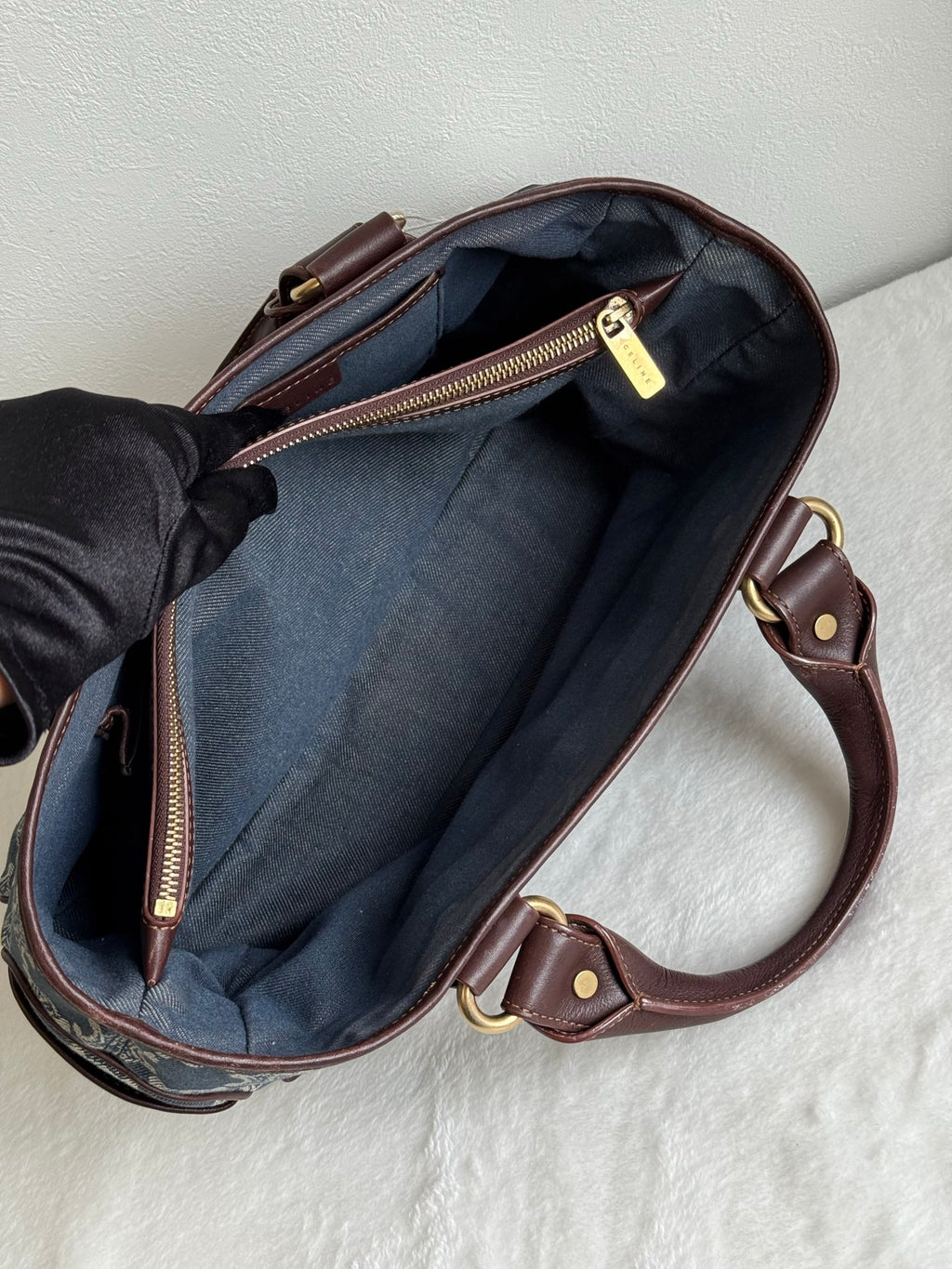 CELINE Macadam Denim Handbag
