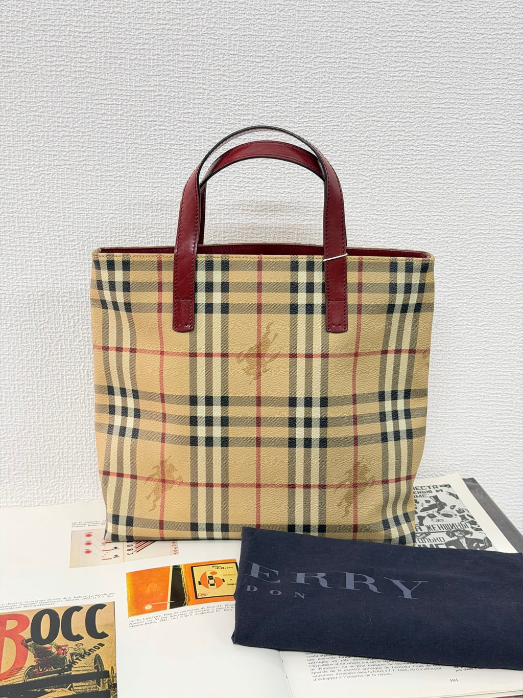 BURBERRY Check Pattern Vivian Handbag