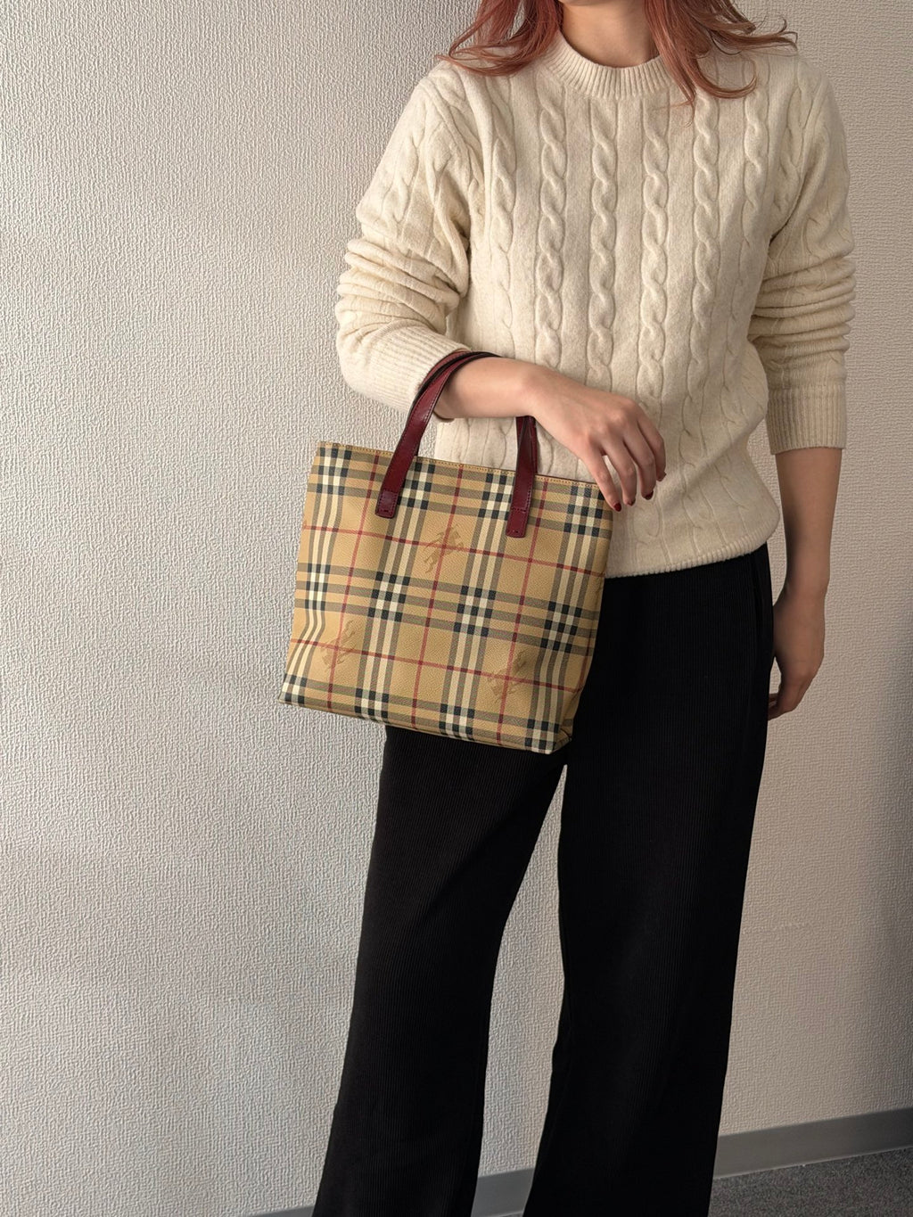BURBERRY Check Pattern Vivian Handbag