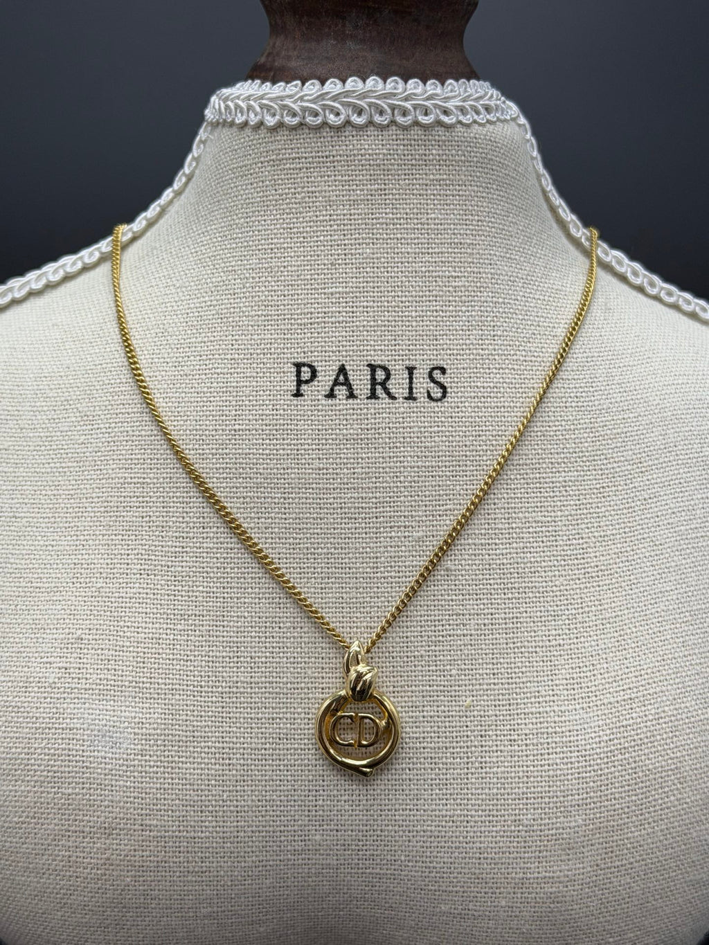 CHRISTIAN DIOR CD Logo Necklace