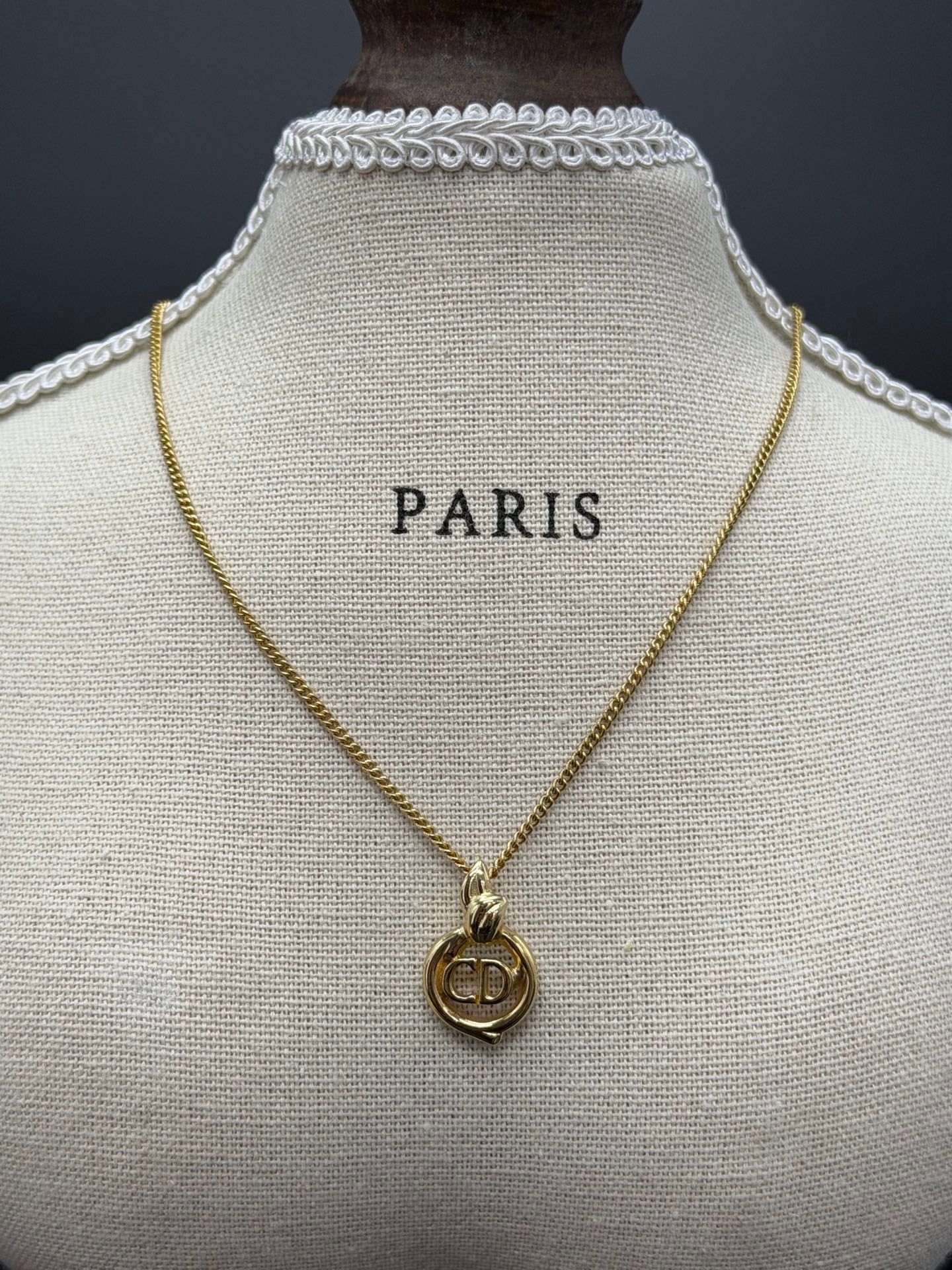 CHRISTIAN DIOR CD Logo Necklace