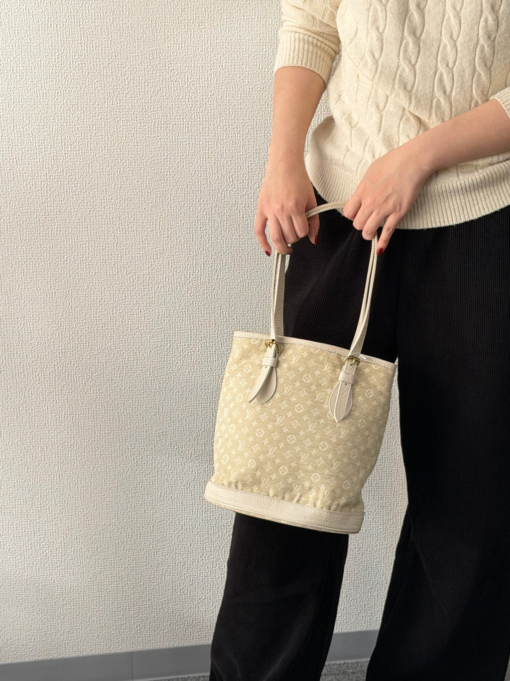 LOUIS VUITTON Monogram Denim Bucket Shoulderbag