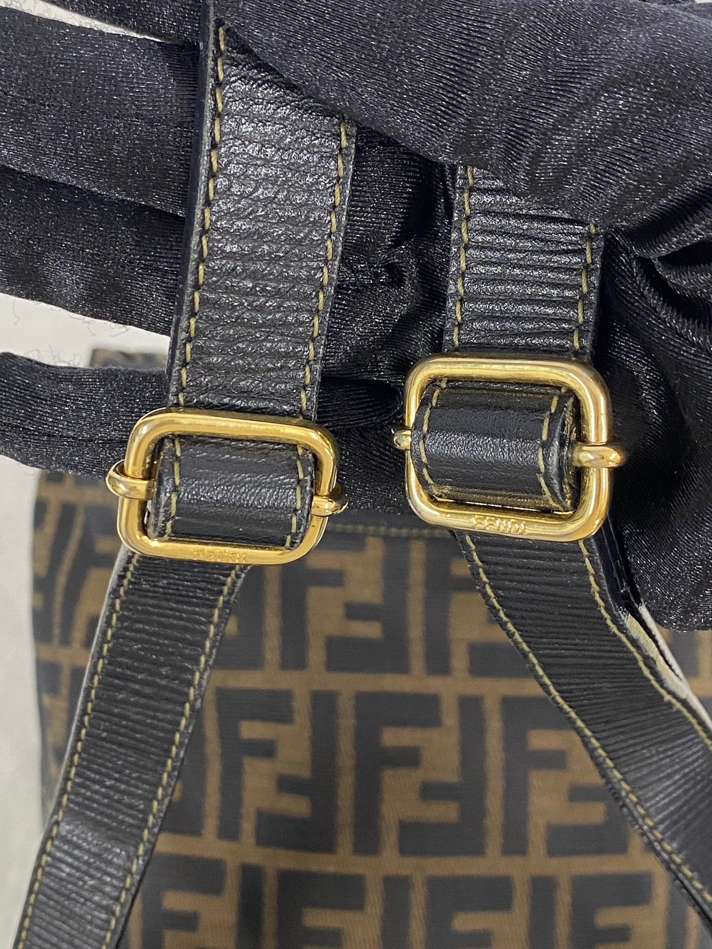 FENDI Zucca Golden Lock Backpack