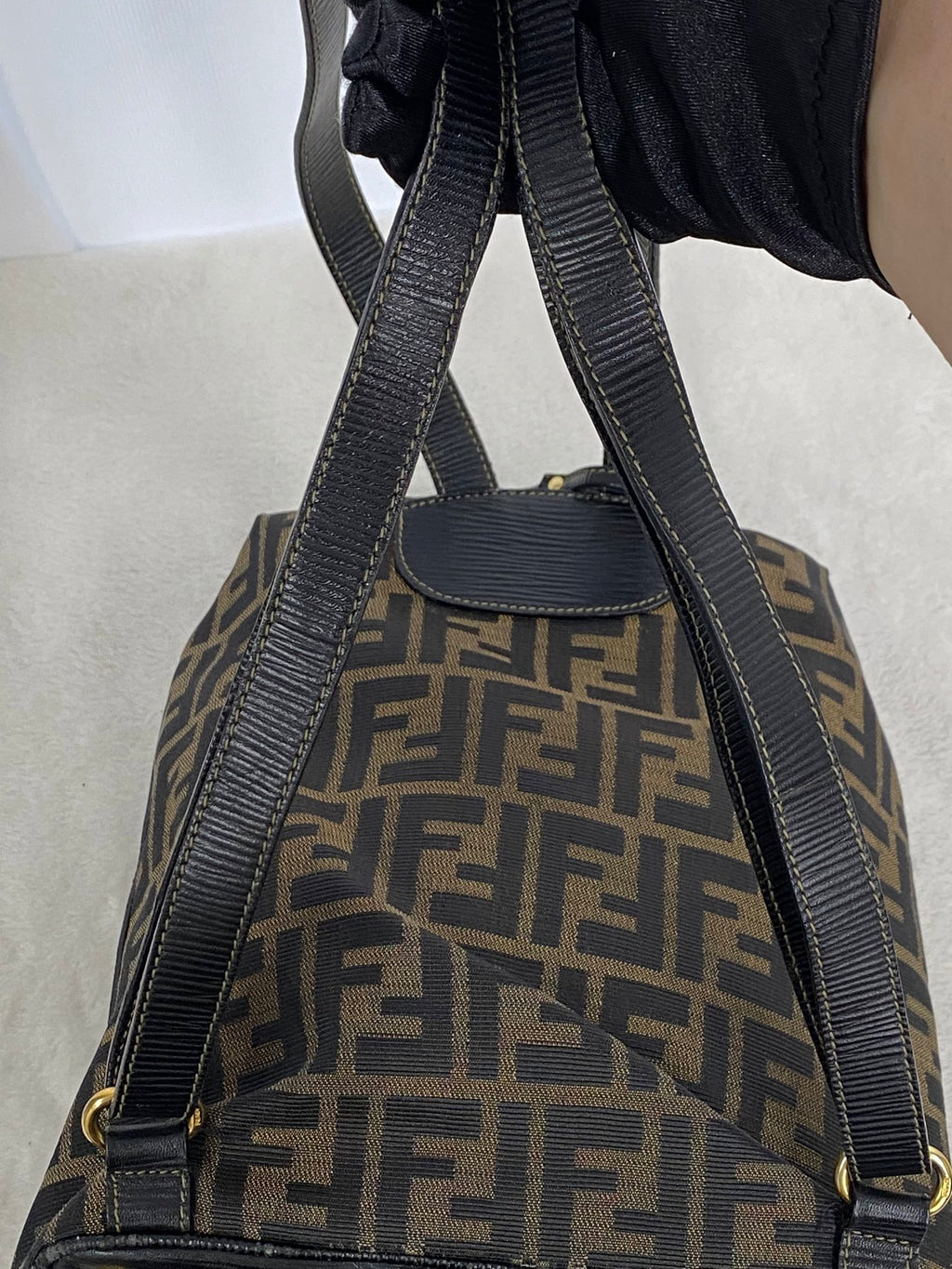 FENDI Zucca Golden Lock Backpack
