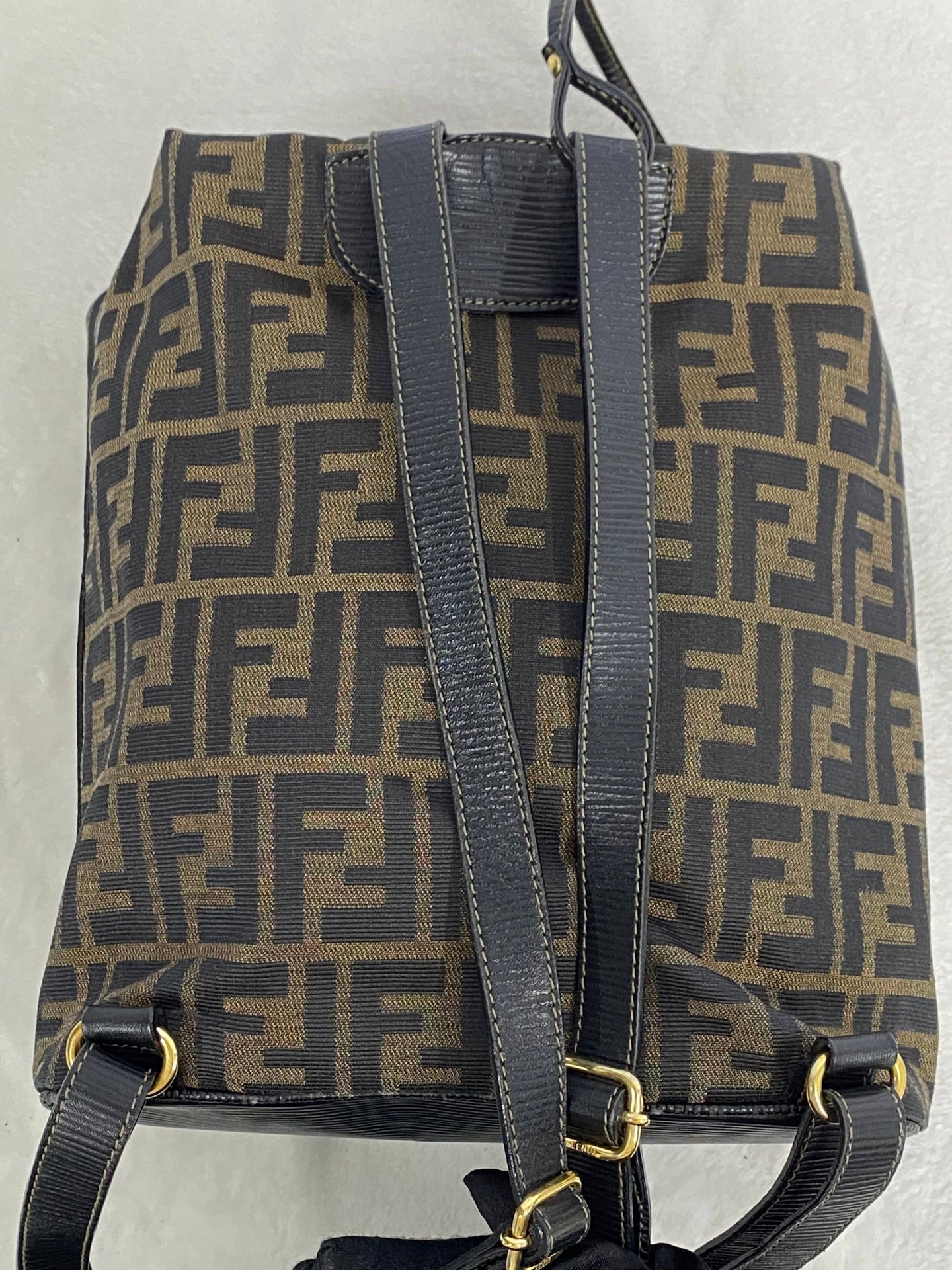 FENDI Zucca Golden Lock Backpack