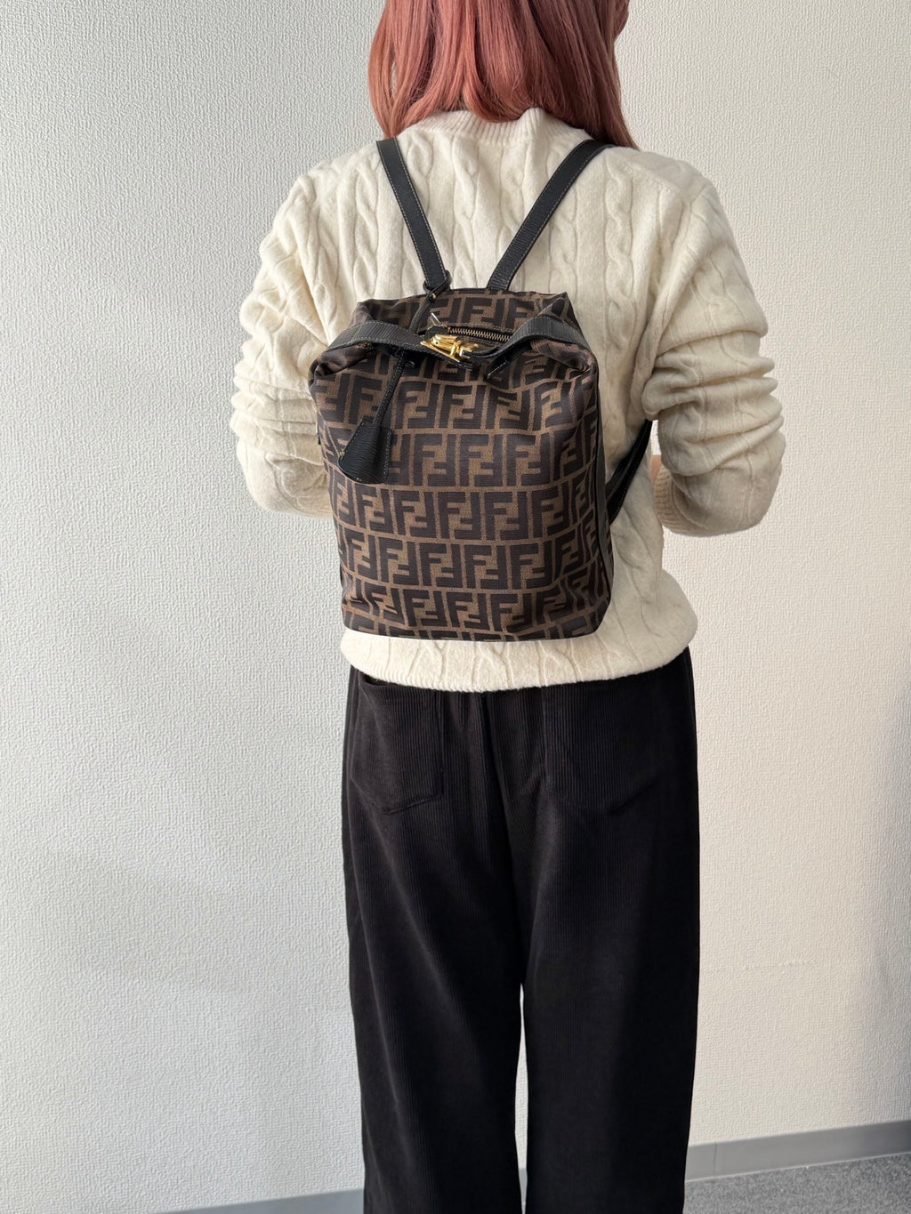 FENDI Zucca Golden Lock Backpack