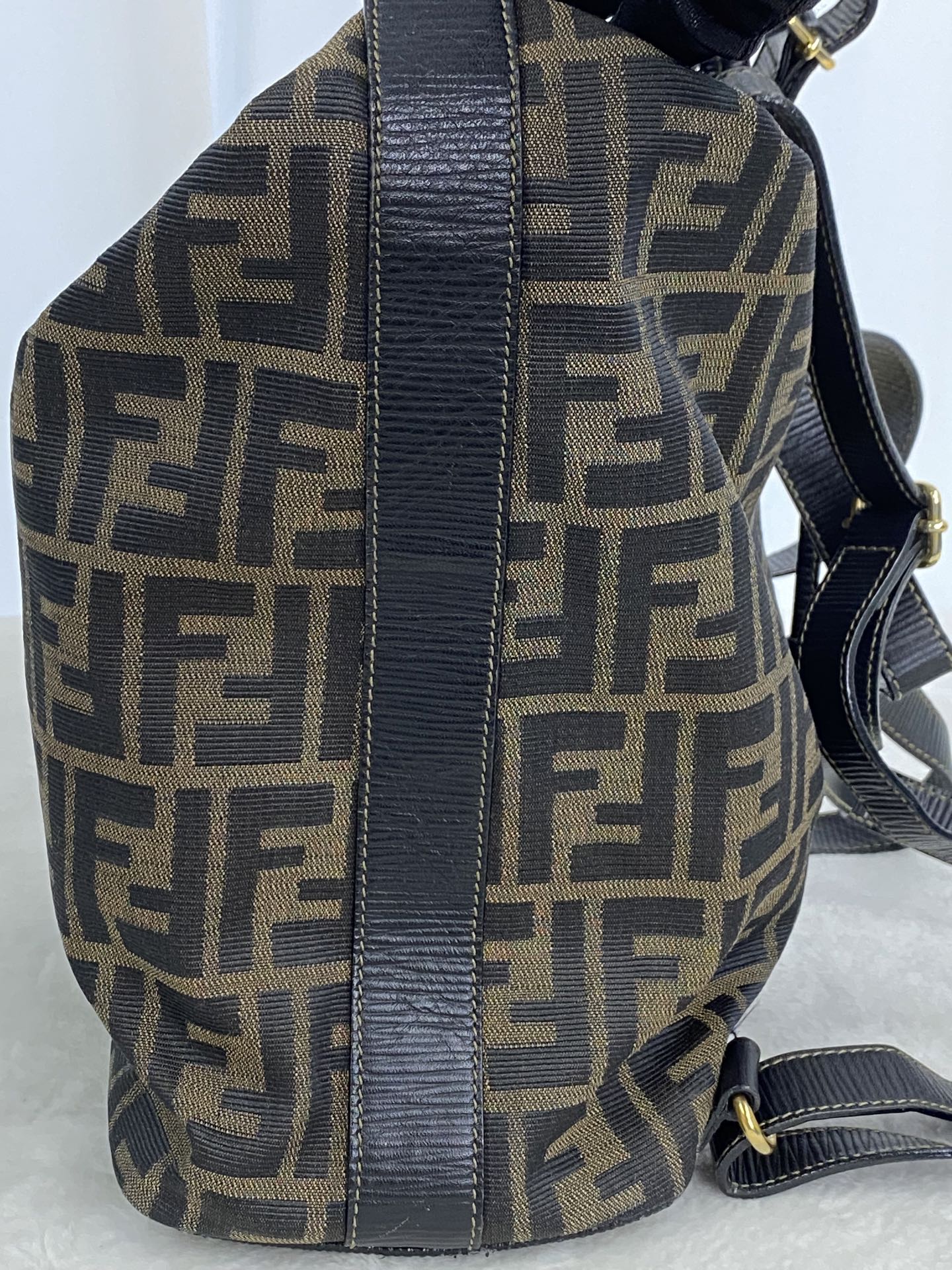 FENDI Zucca Golden Lock Backpack
