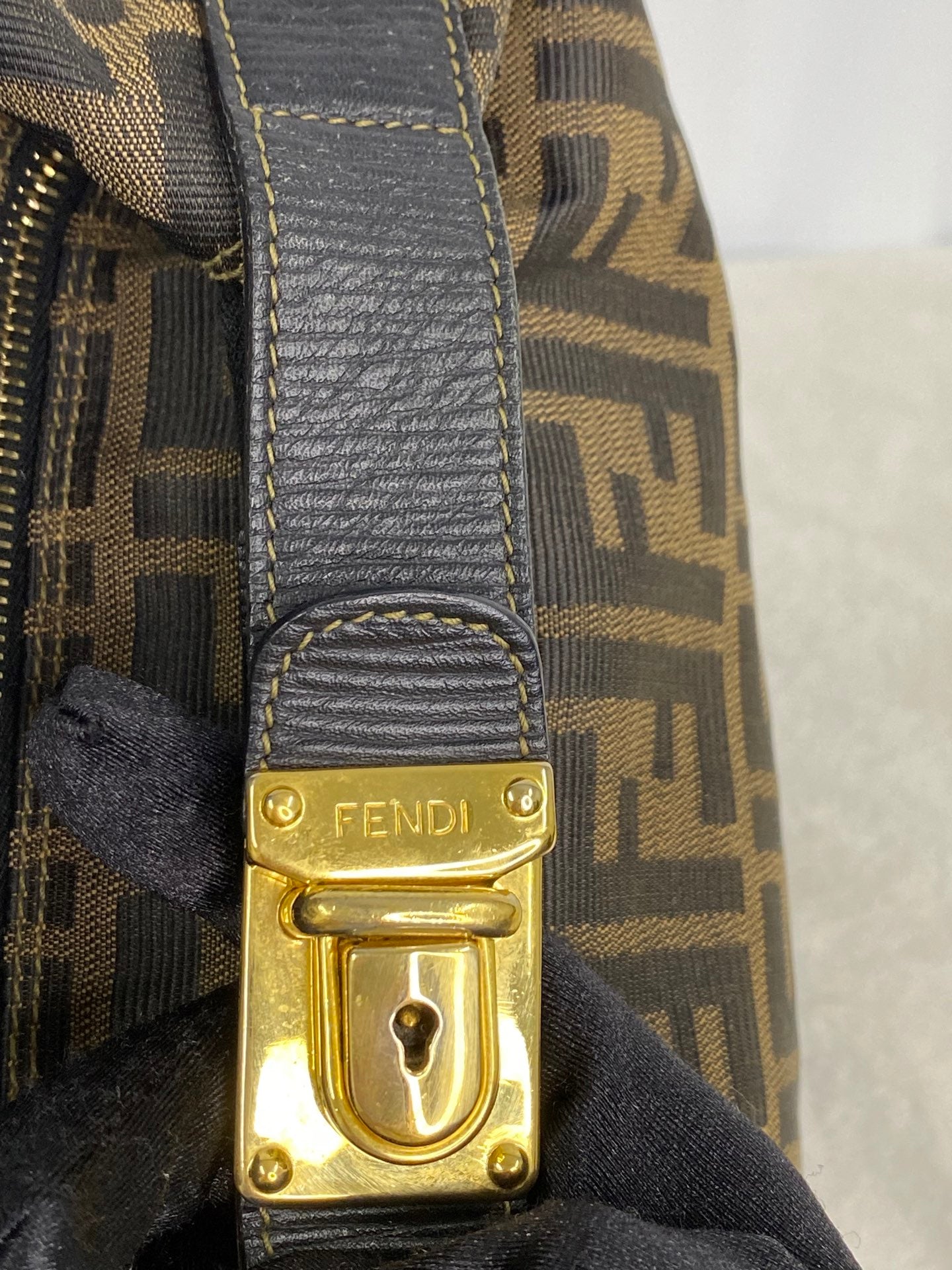 FENDI Zucca Golden Lock Backpack