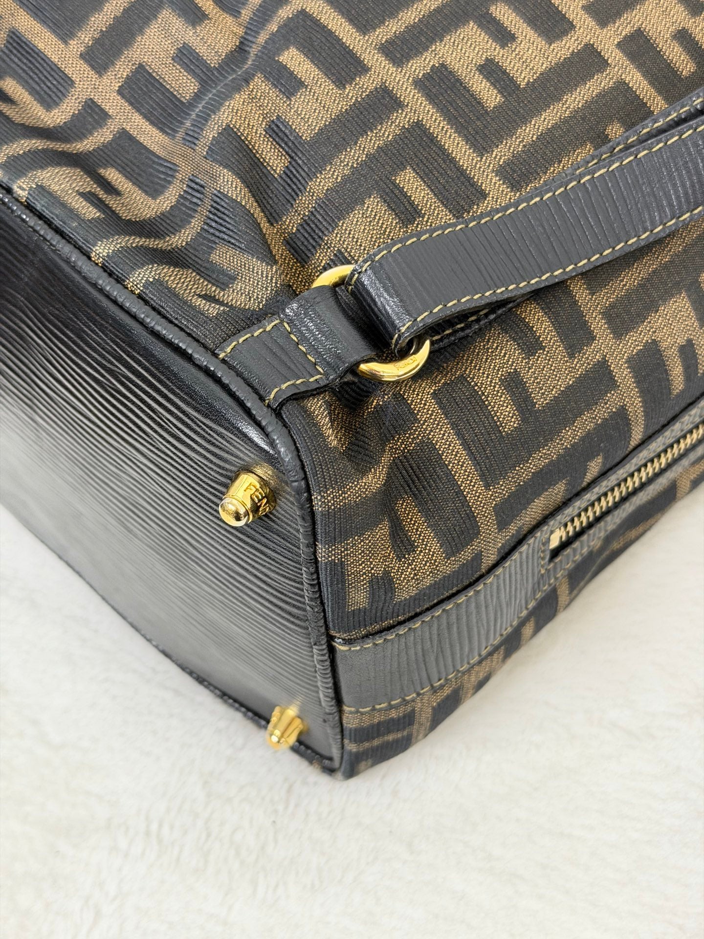 FENDI Zucca Golden Lock Backpack