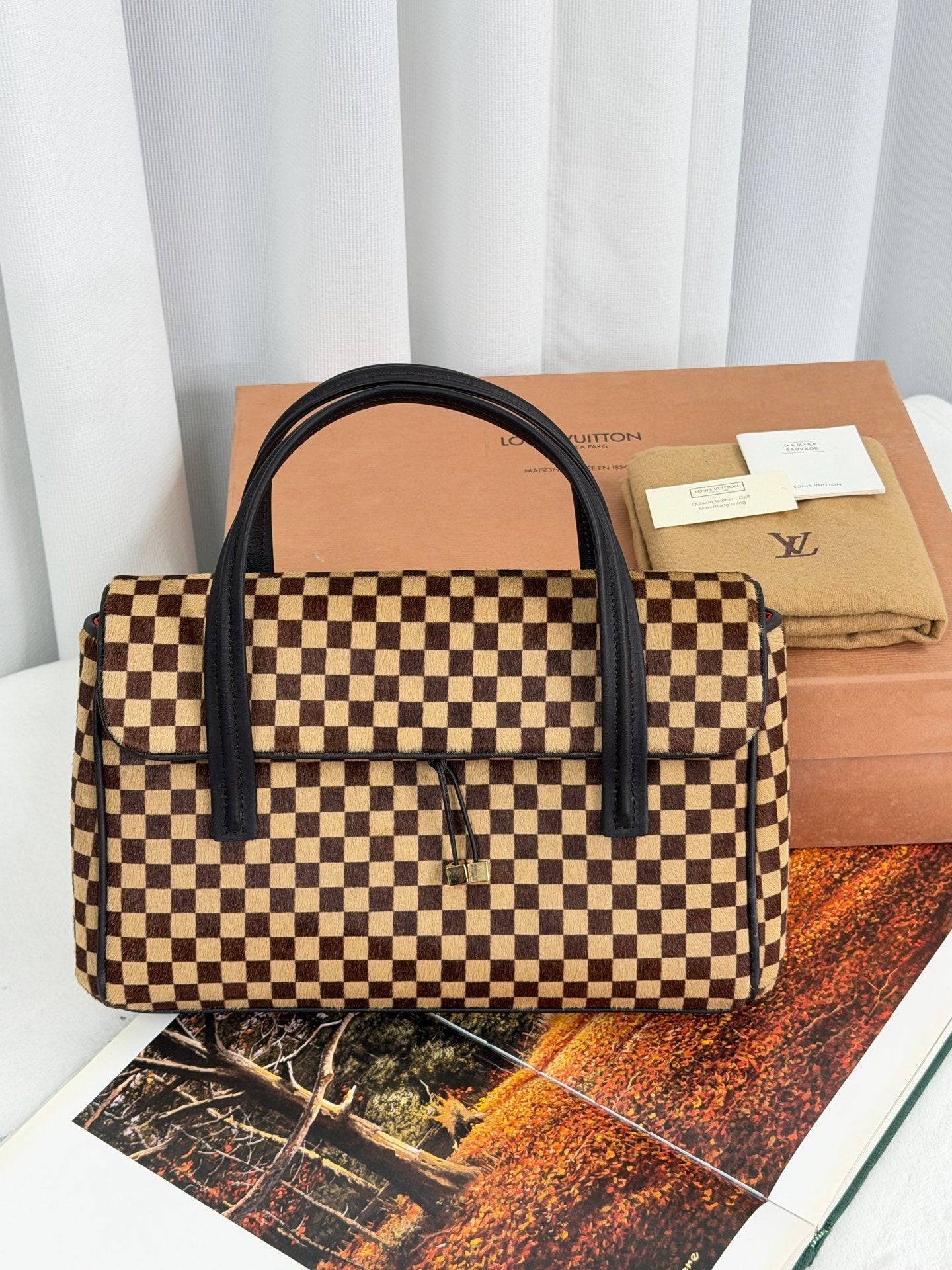 LOUIS VUITTON Damier Fur Handbag