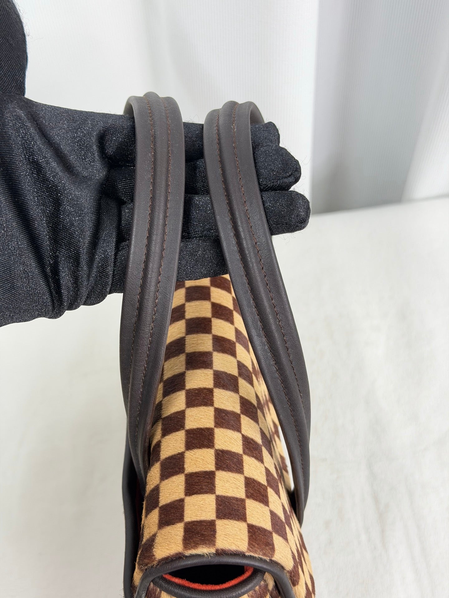 LOUIS VUITTON Damier Fur Handbag