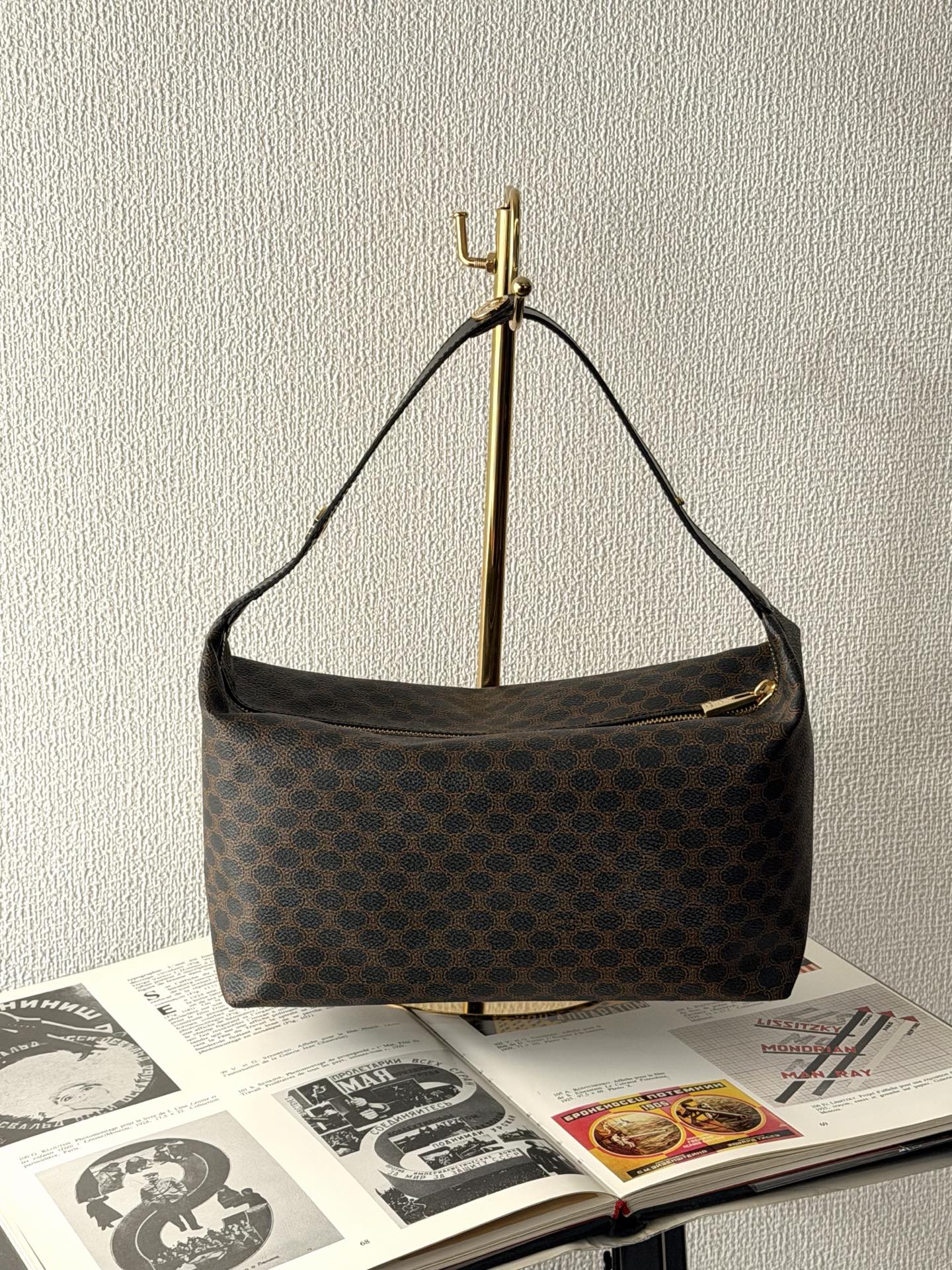 CELINE Macadam Vinyl Handbag
