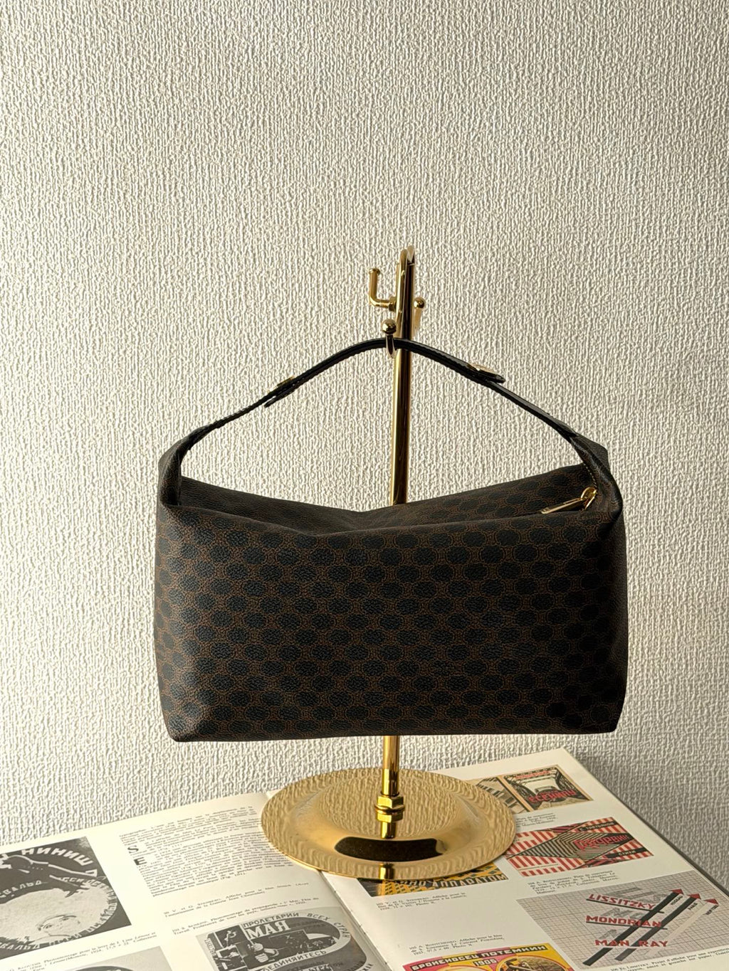 CELINE Macadam Vinyl Handbag